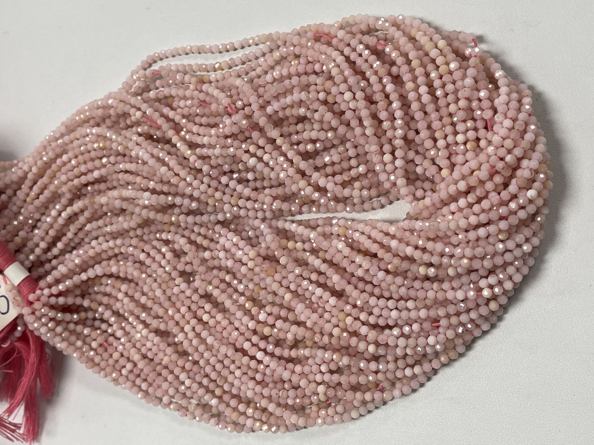 Pink Opal Rondelle Faceted