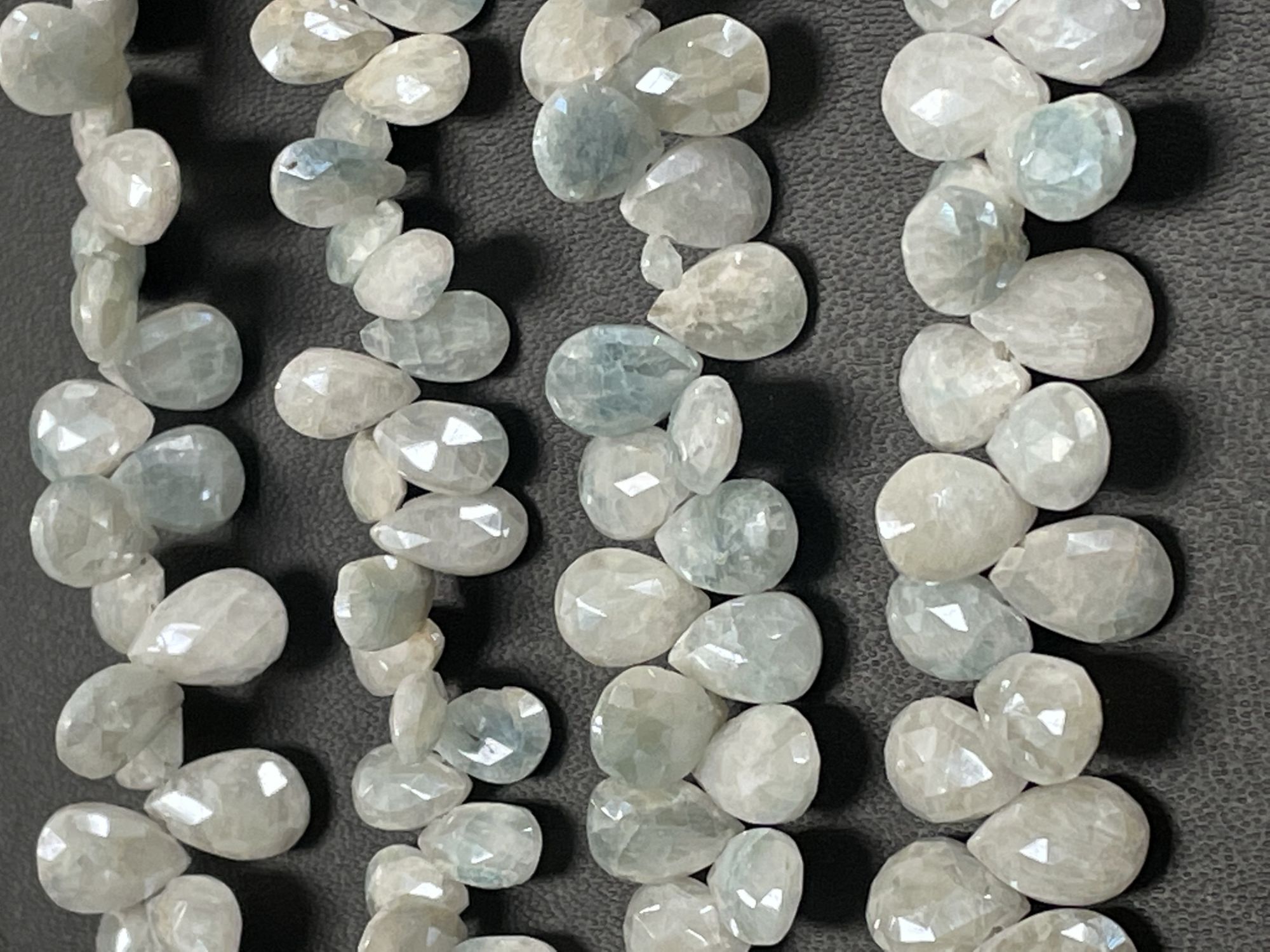 Coated Blue White Silverite Pear Faceted