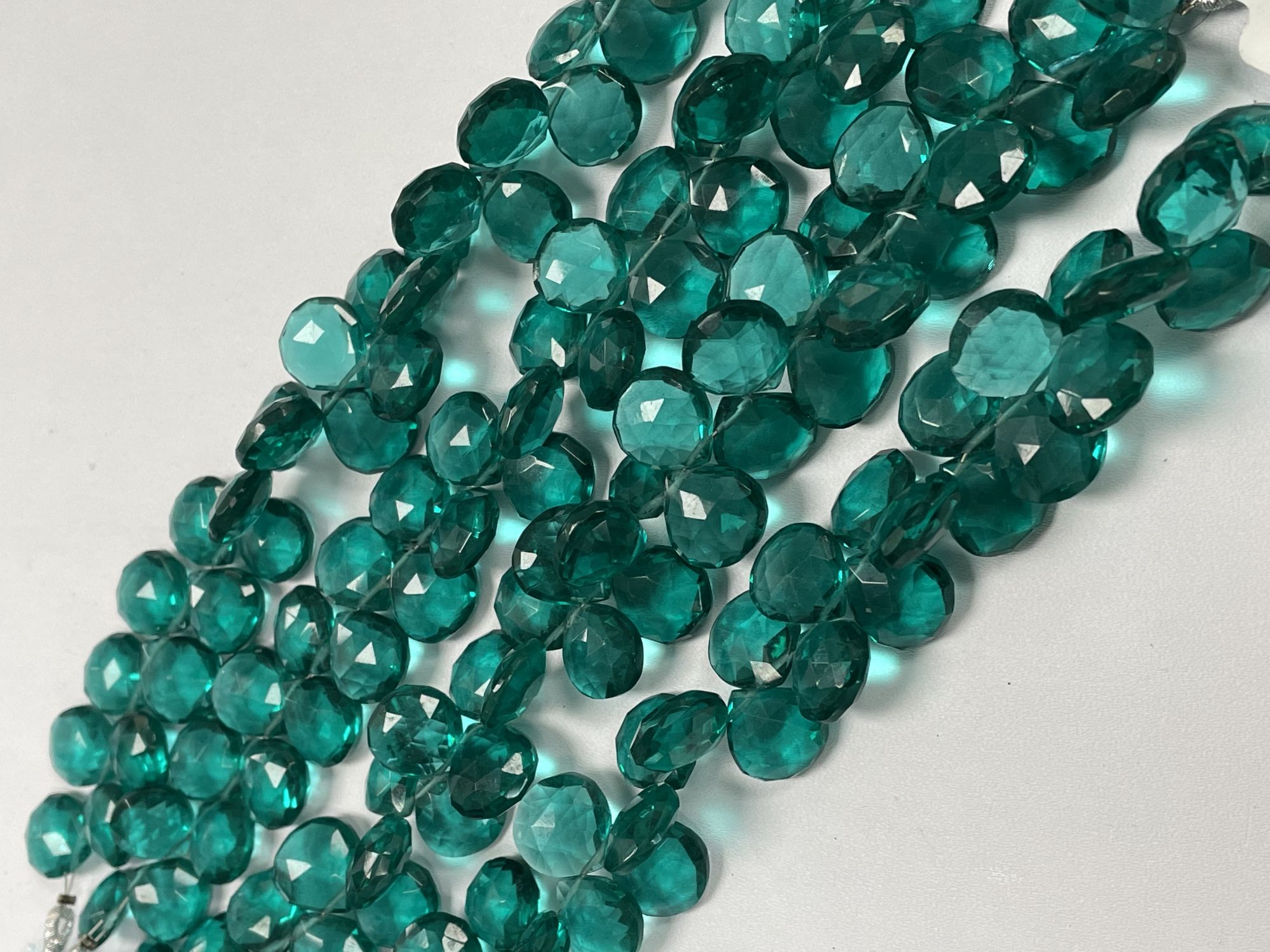 Teal Hydro Quartz Heart Faceted