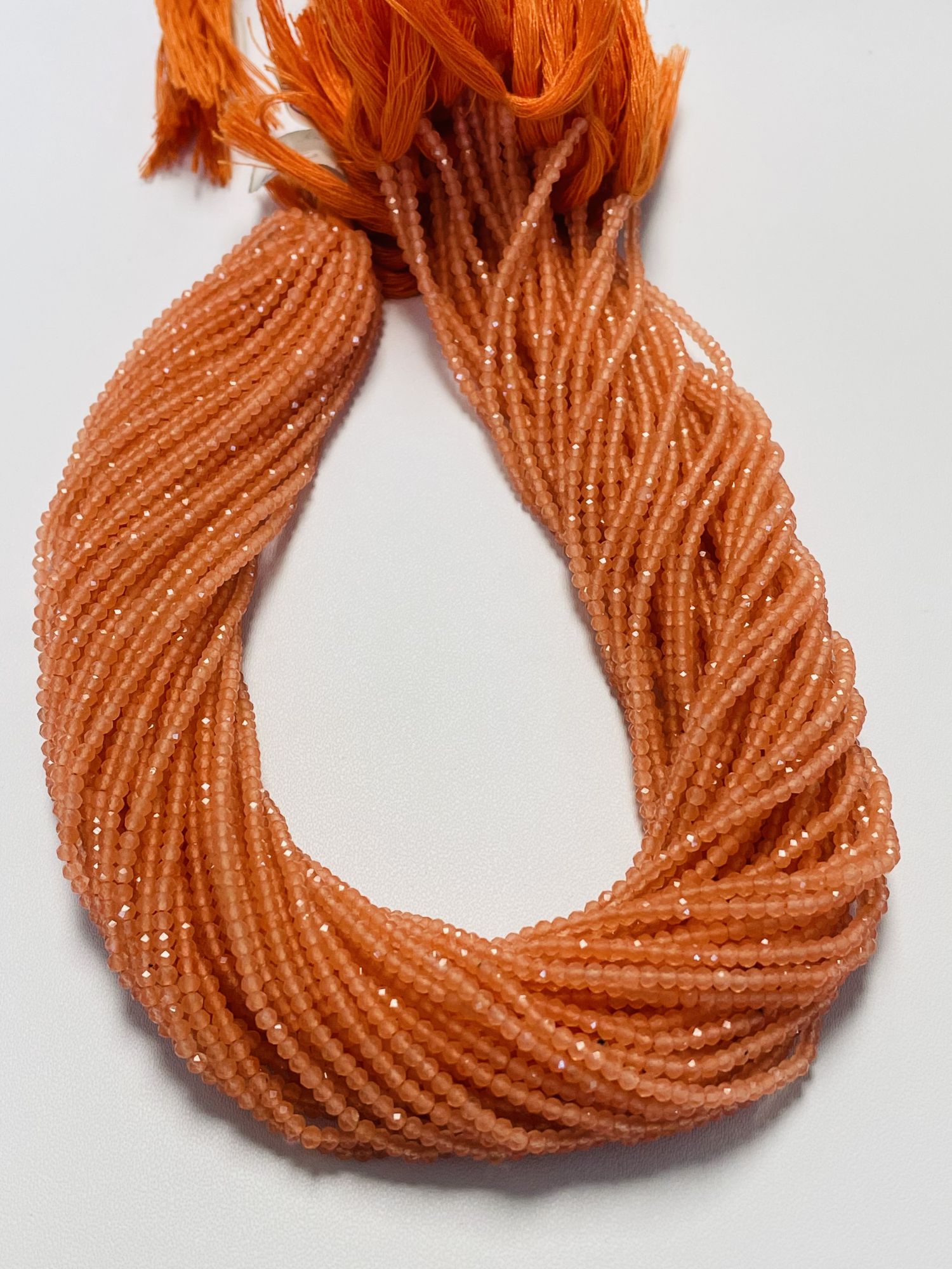 Orange Onyx Rondelle Faceted