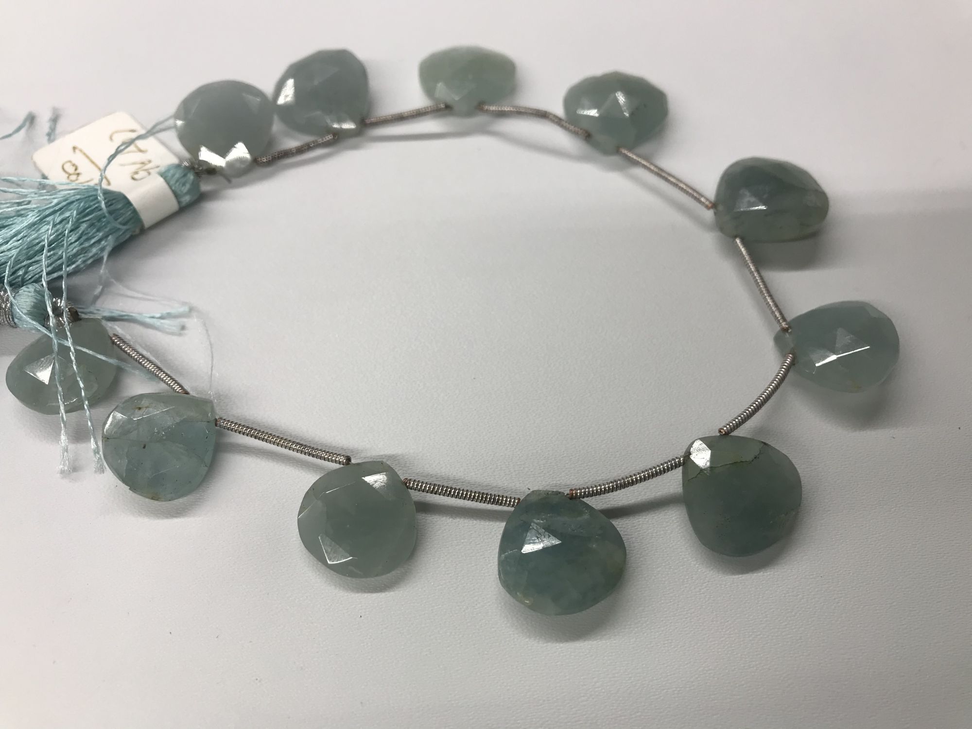 Aquamarine Hearts Faceted