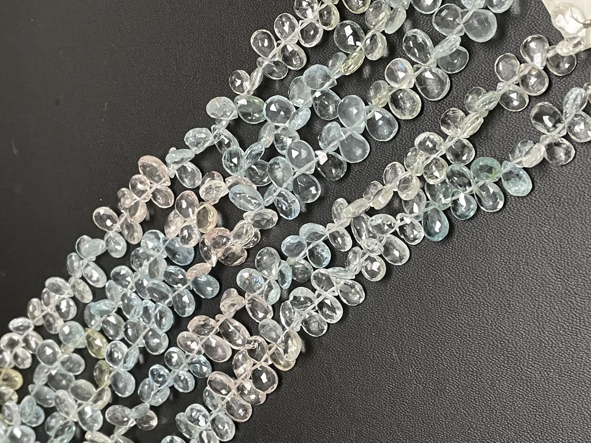 Multi Aquamarine Pear Faceted