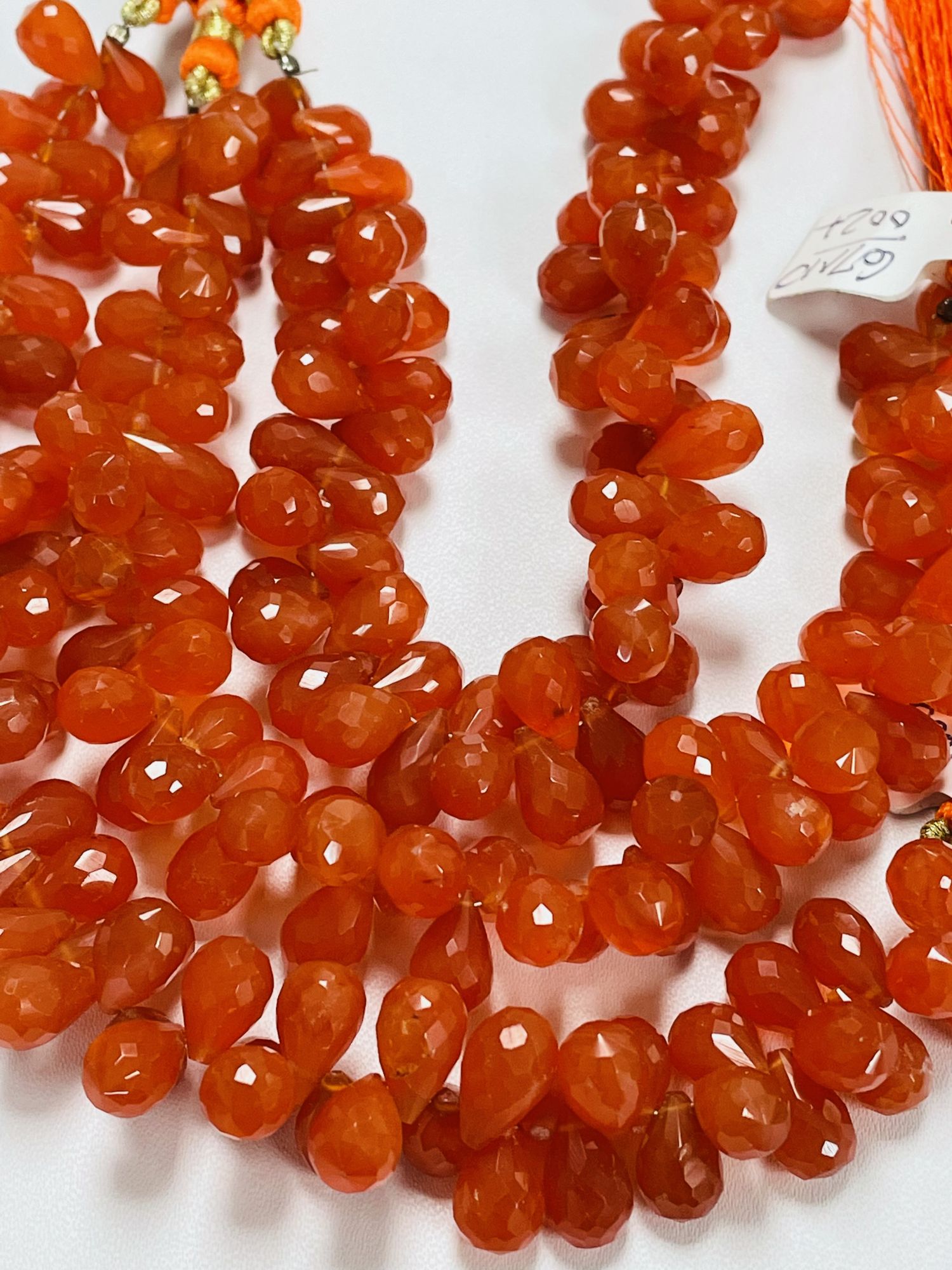 Carnelian Drop Faceted