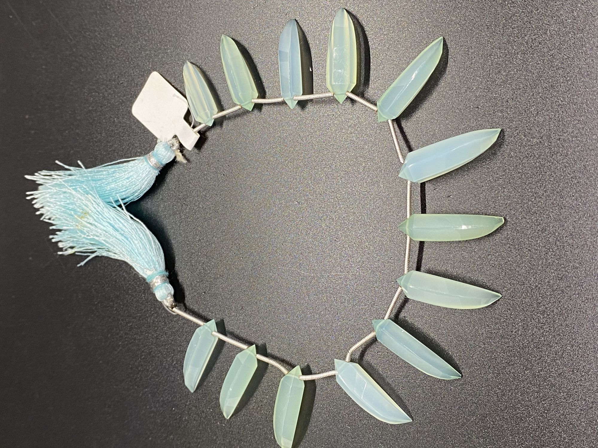 Aqua chalcedony Okra shape