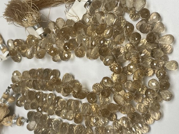 Champagne Quartz Drop Faceted