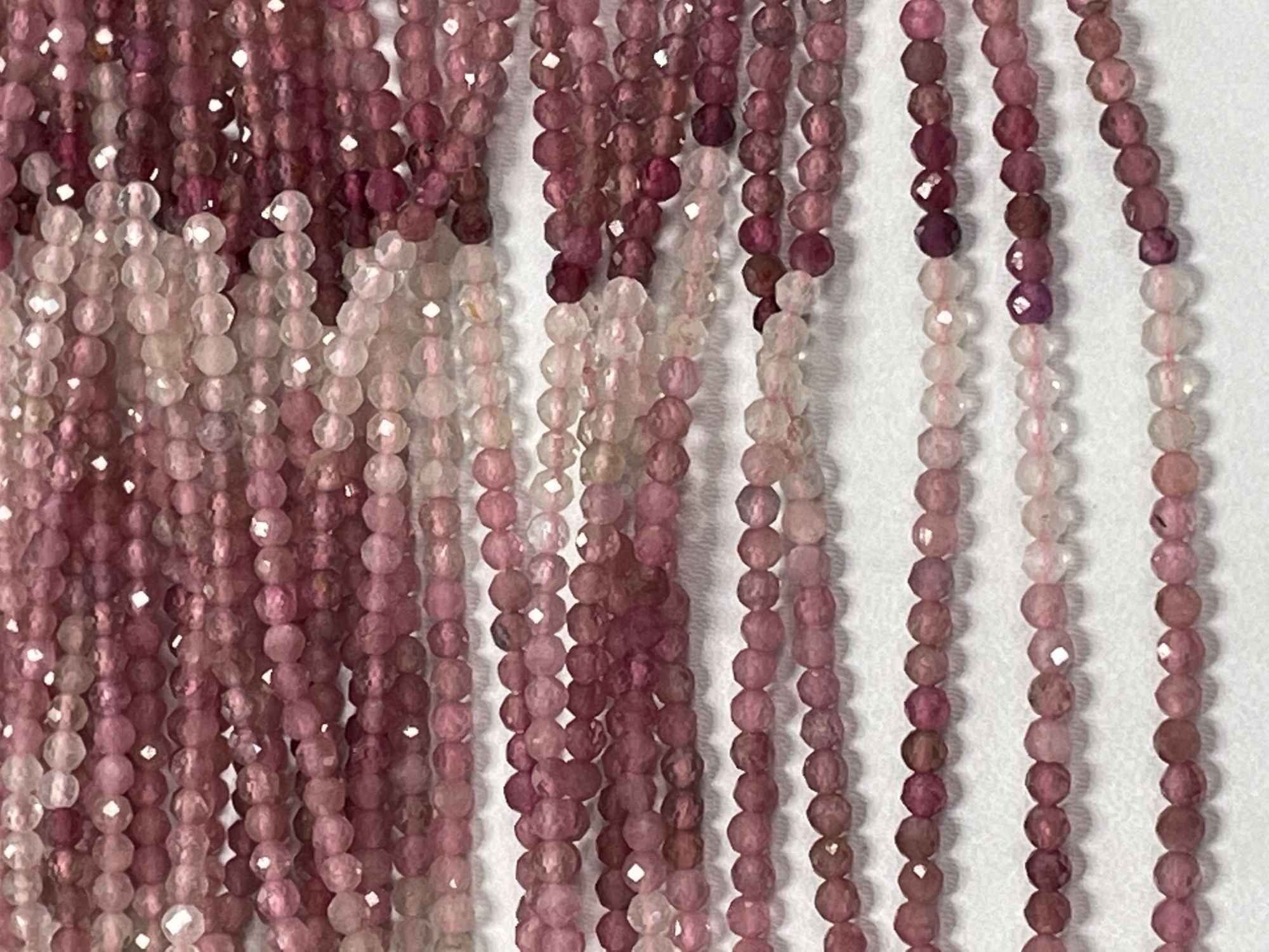 Shaded Pink Tourmaline Rondelle Faceted