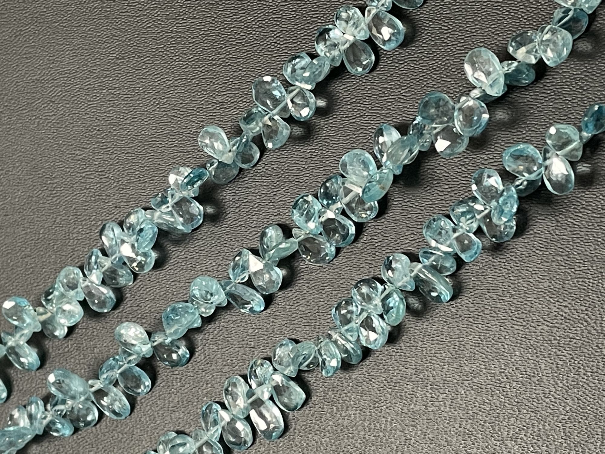 Blue Zircon Pear Faceted