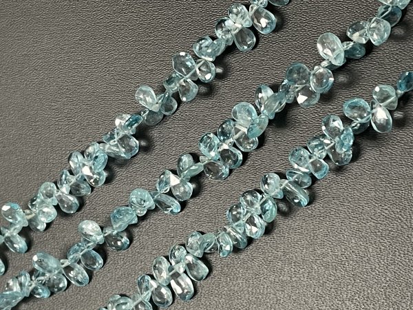 Blue Zircon Pear Faceted