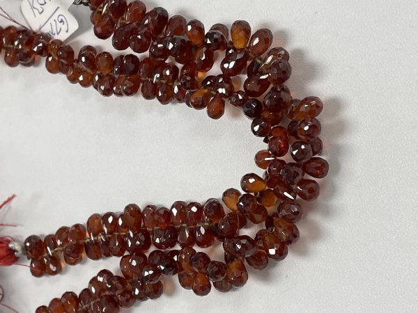 Hessonite Garnet Drop Faceted