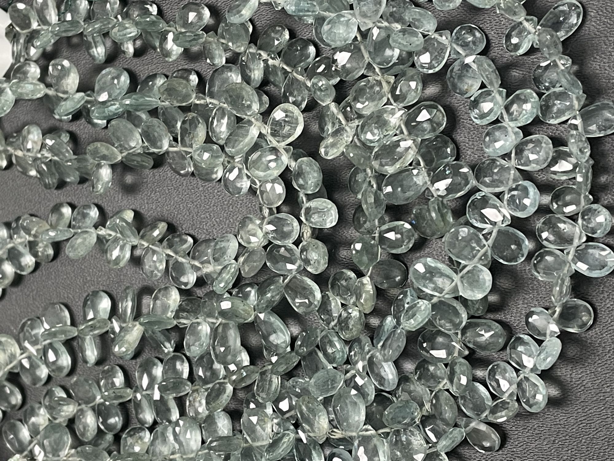 Moss Aquamarine Pear Faceted