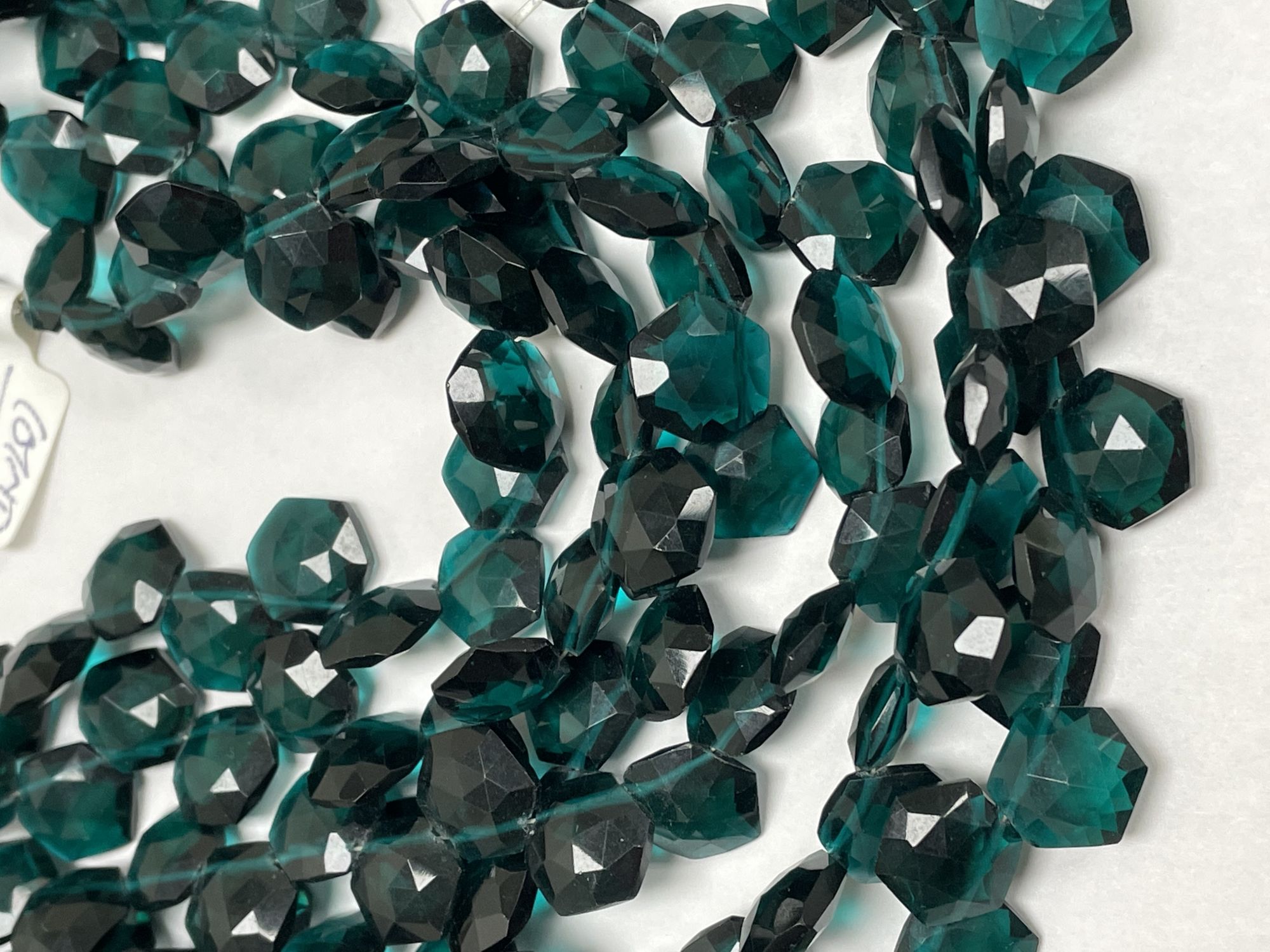 Teal Hydro Quartz Hexagon Faceted