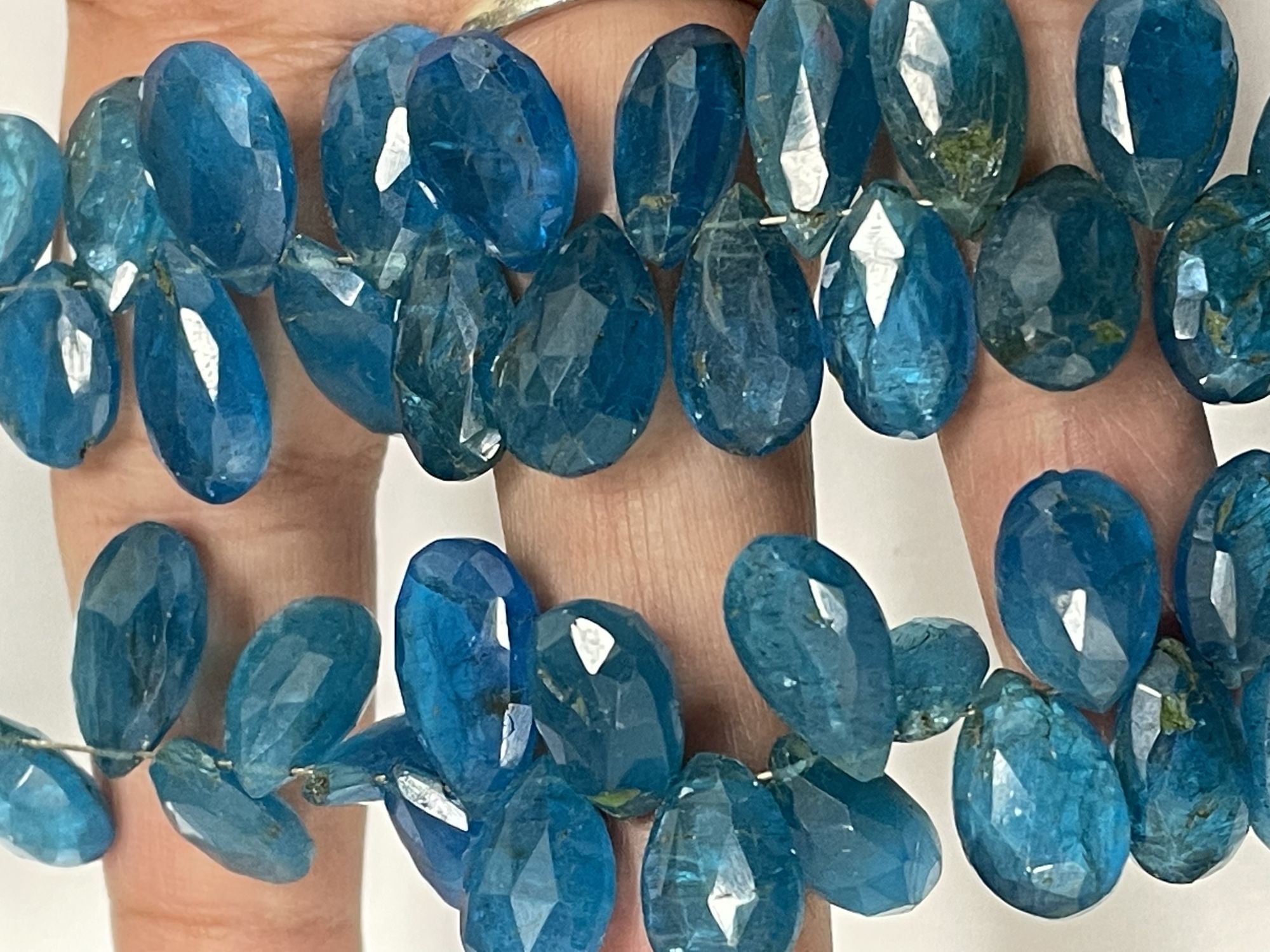 Blue Apatite Pear Faceted