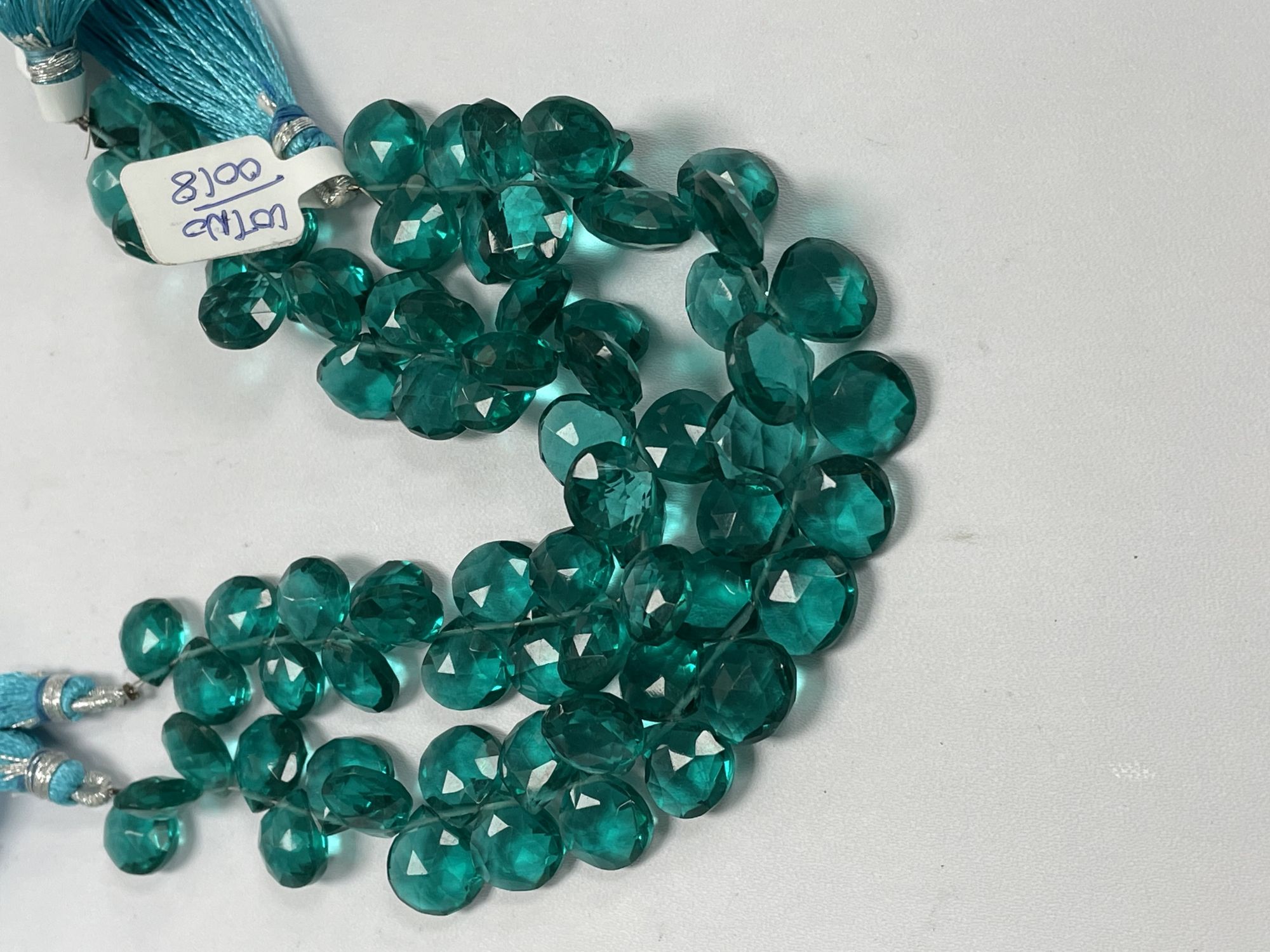 Teal Hydro Quartz Heart Faceted