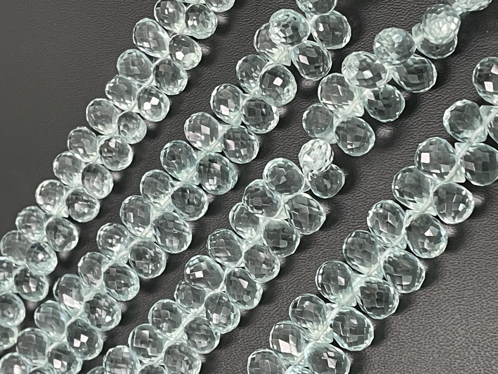 Aquamarine Hydro Quartz Drop Faceted