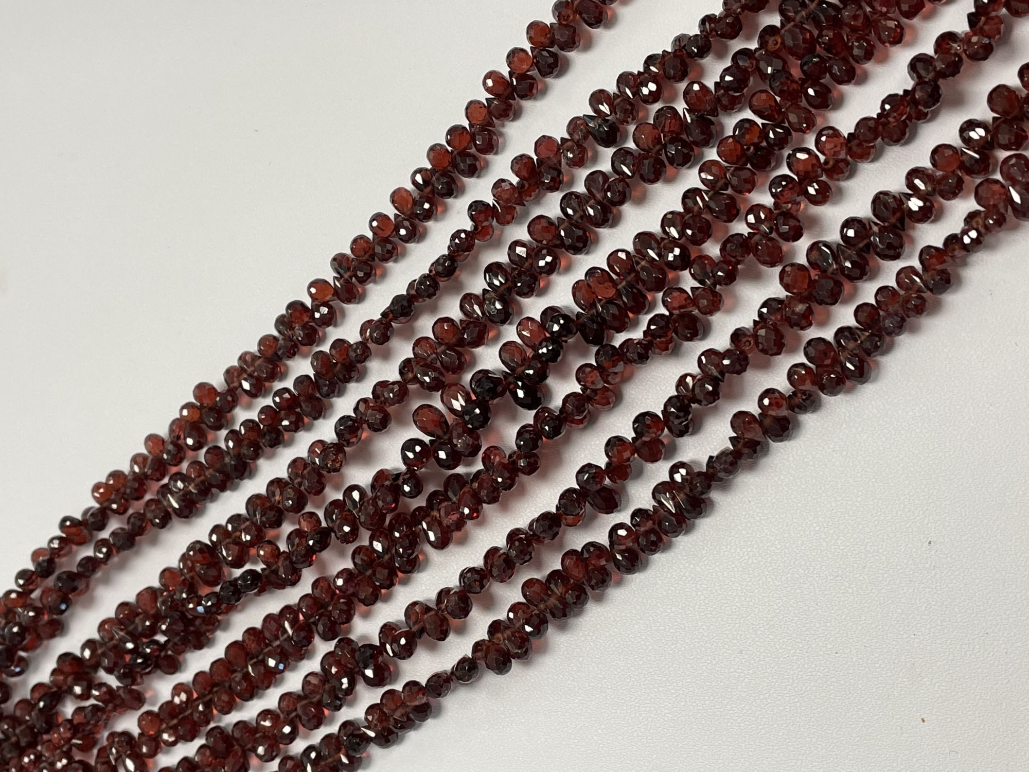 Red Garnet Drop Faceted