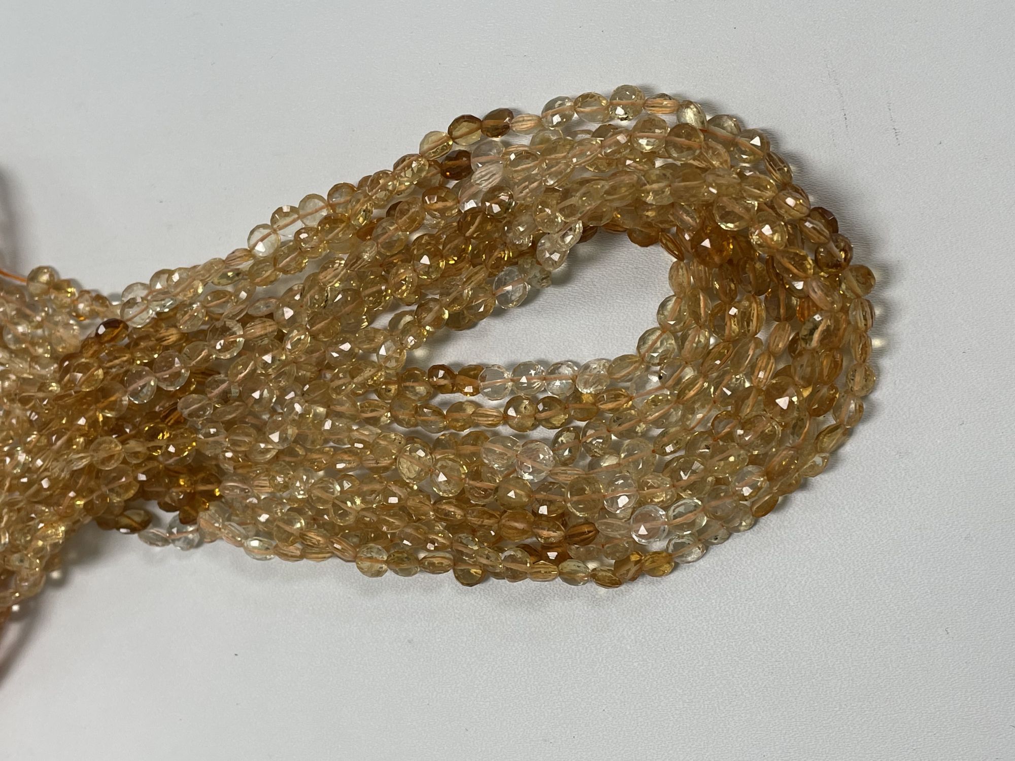 Citrine Coin Faceted