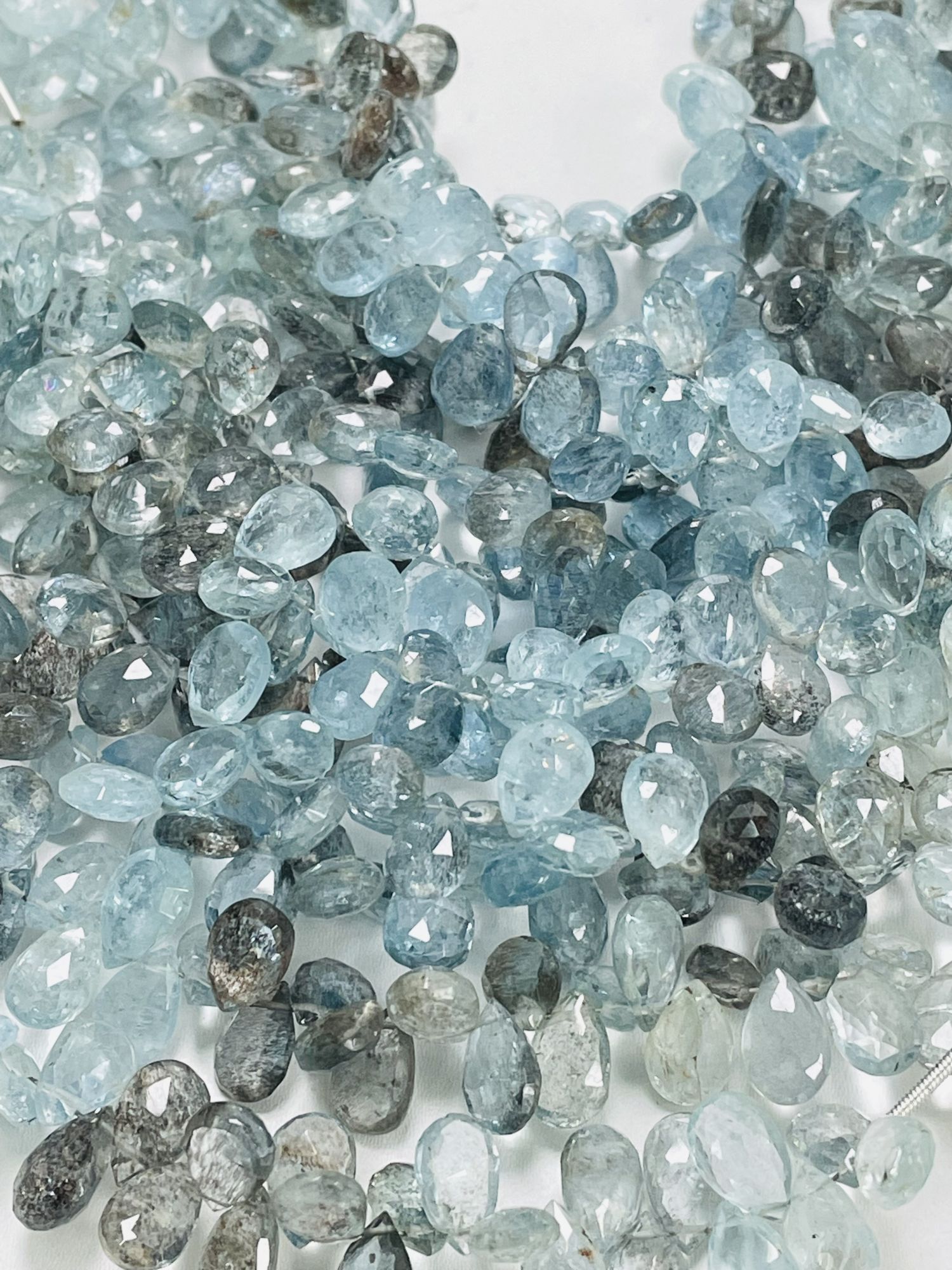 Copper Aquamarine Pear Faceted