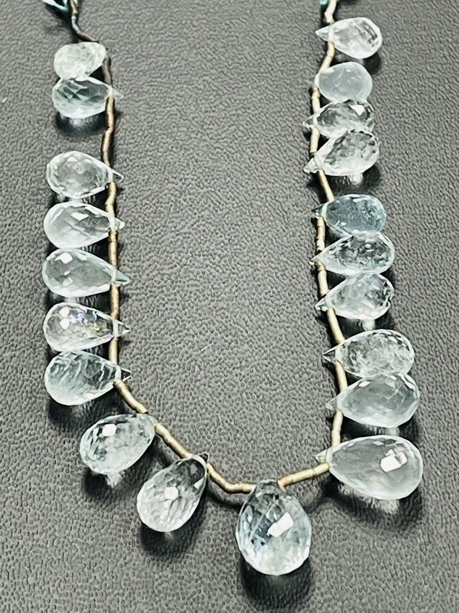 Aquamarine Drop Faceted