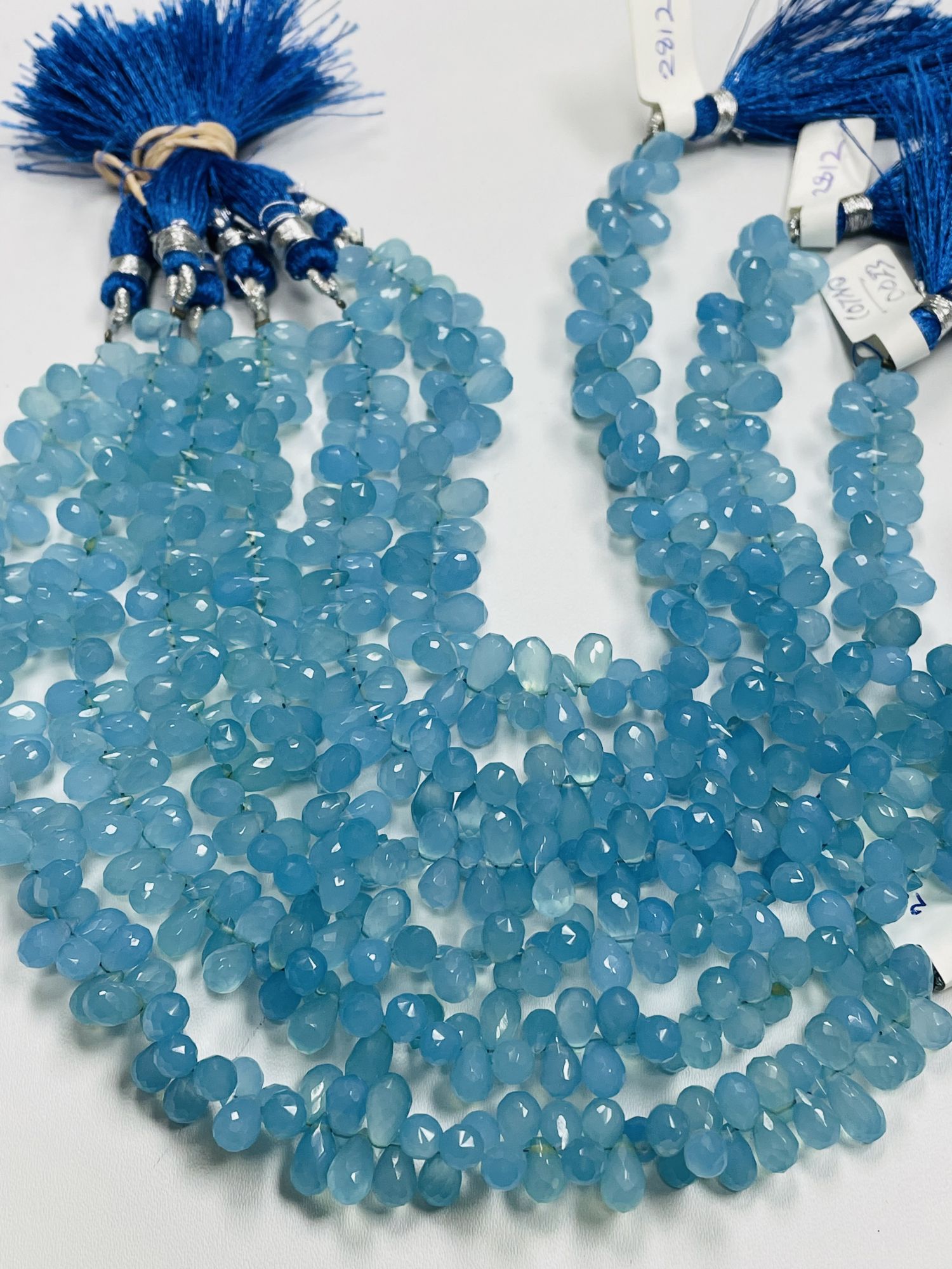 Blue Chalcedony Drop Faceted