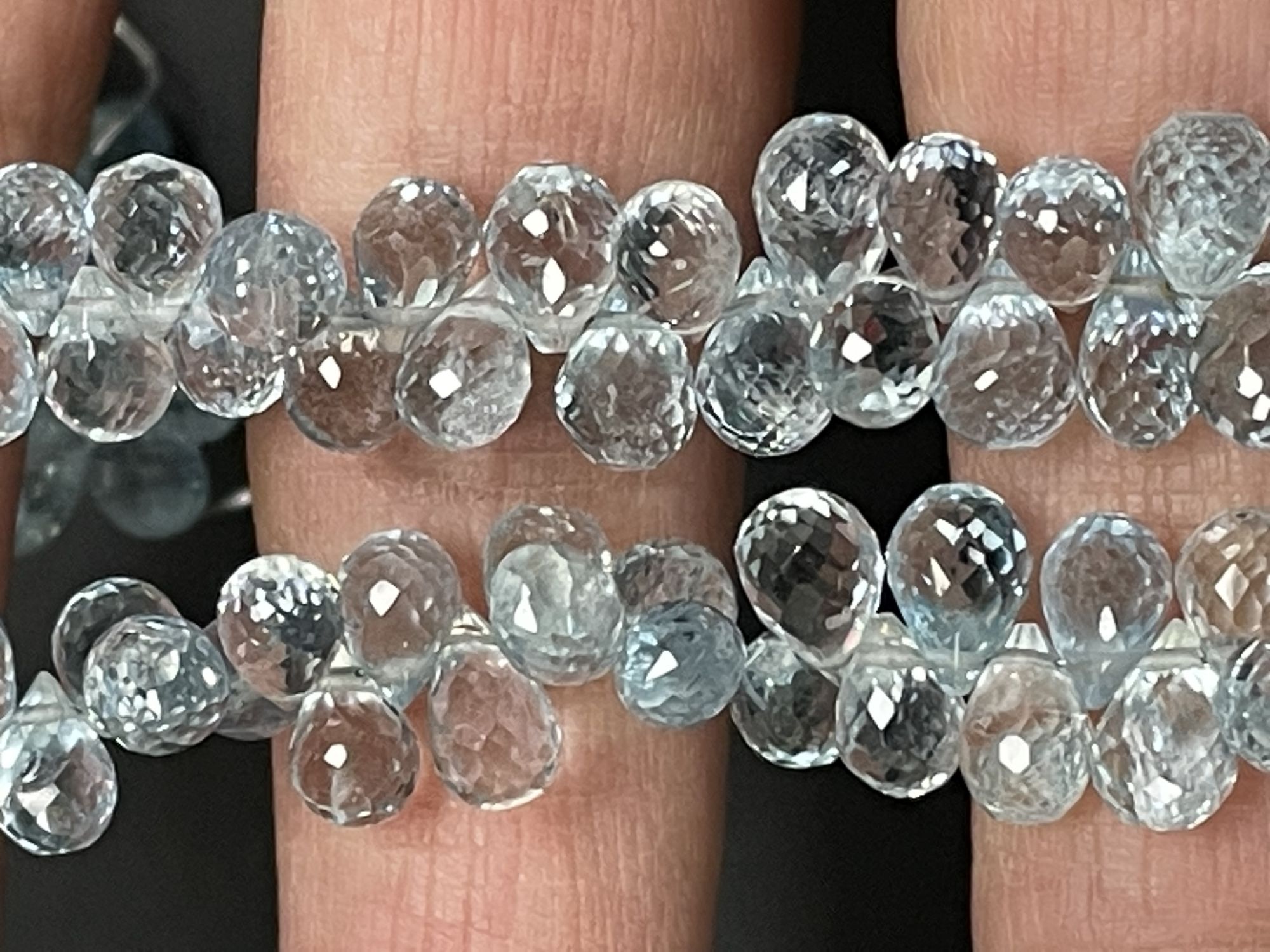 Aquamarine Drop Faceted