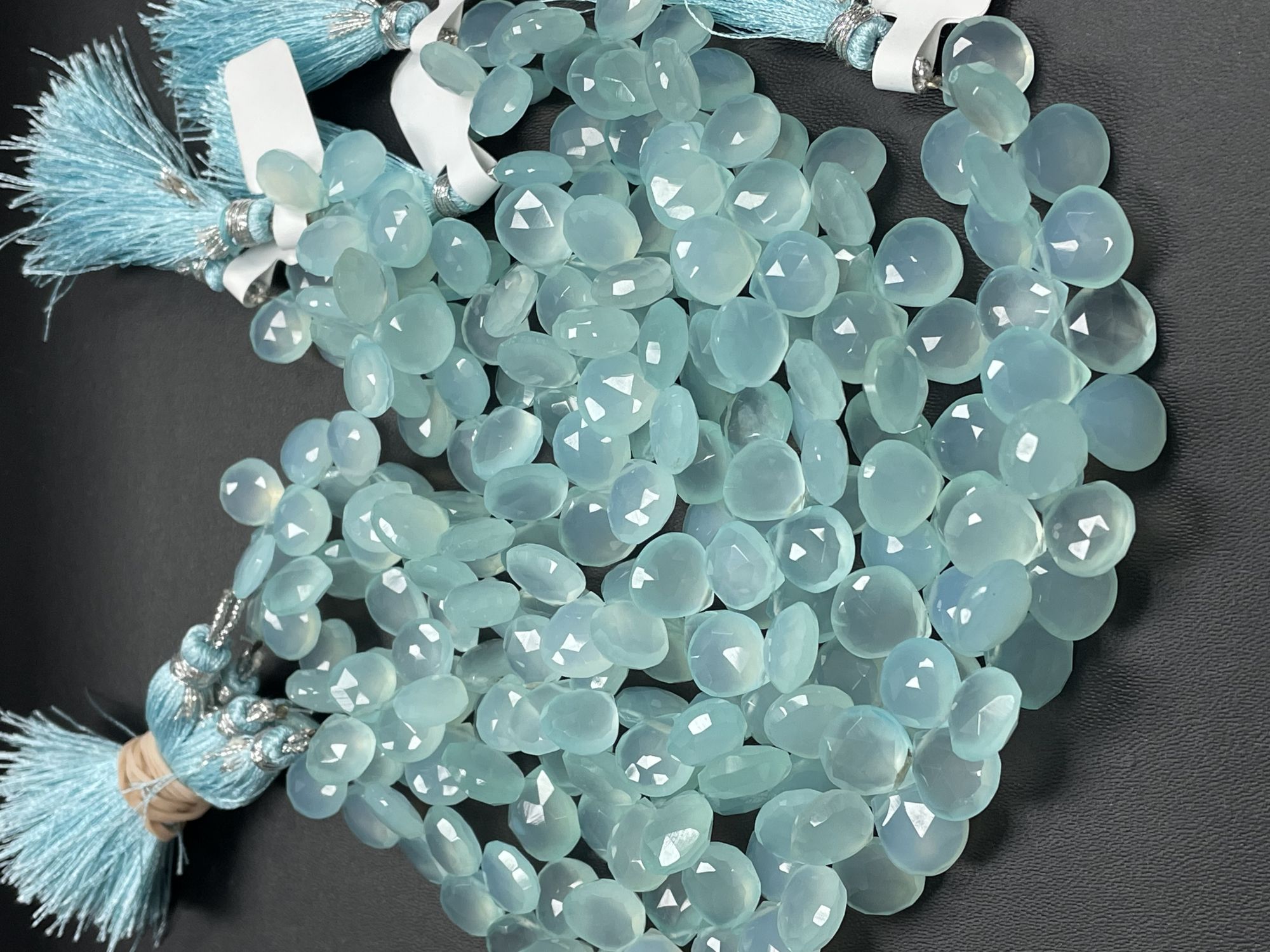 Aqua Chalcedony Heart Faceted