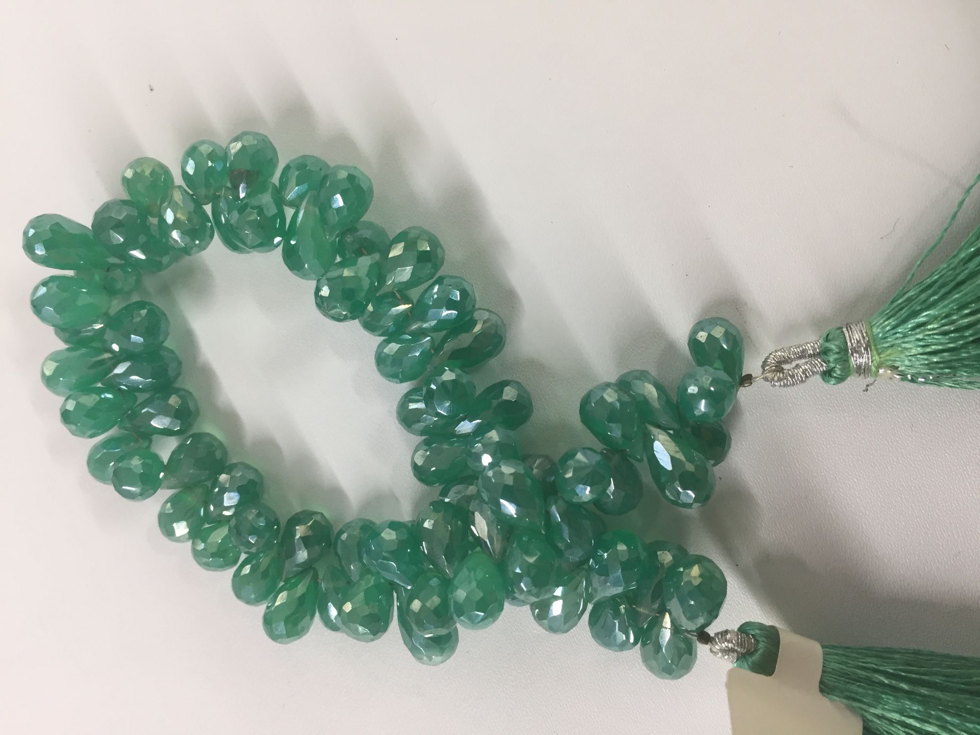 Mystic Green Onyx  Drops Faceted