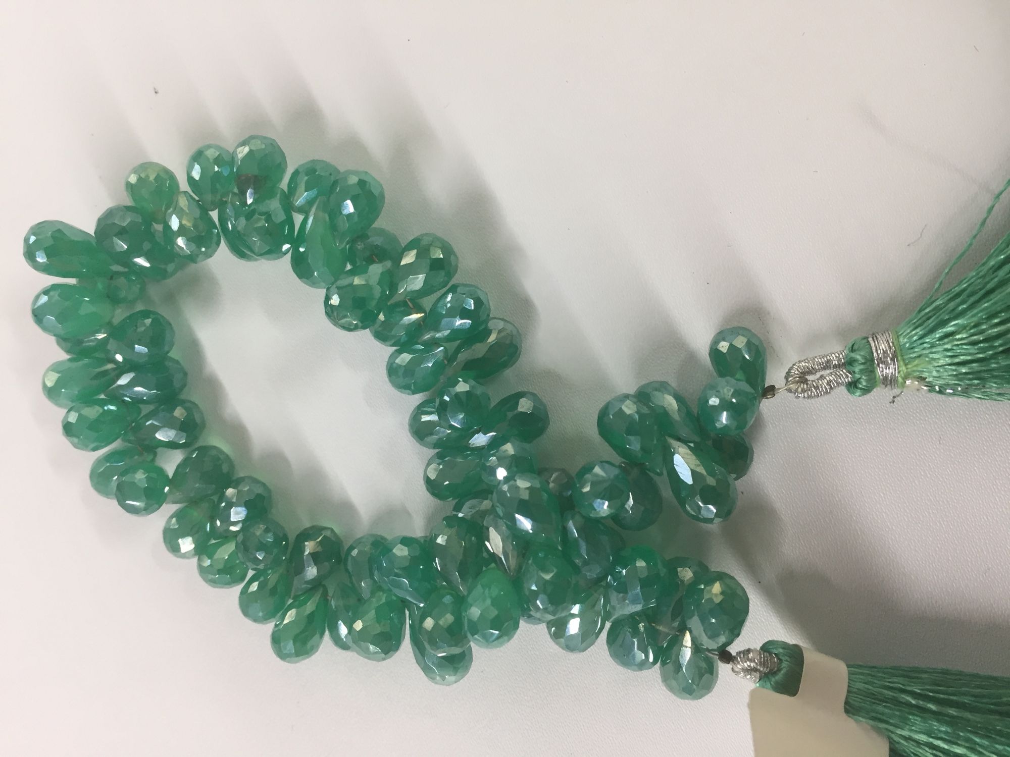 Mystic Green Onyx Drops Faceted