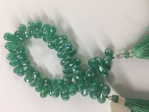 Mystic Green Onyx  Drops Faceted