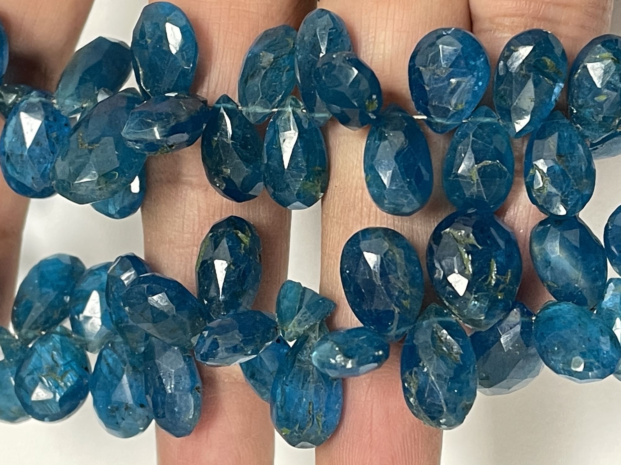 Blue Apatite Pear Faceted