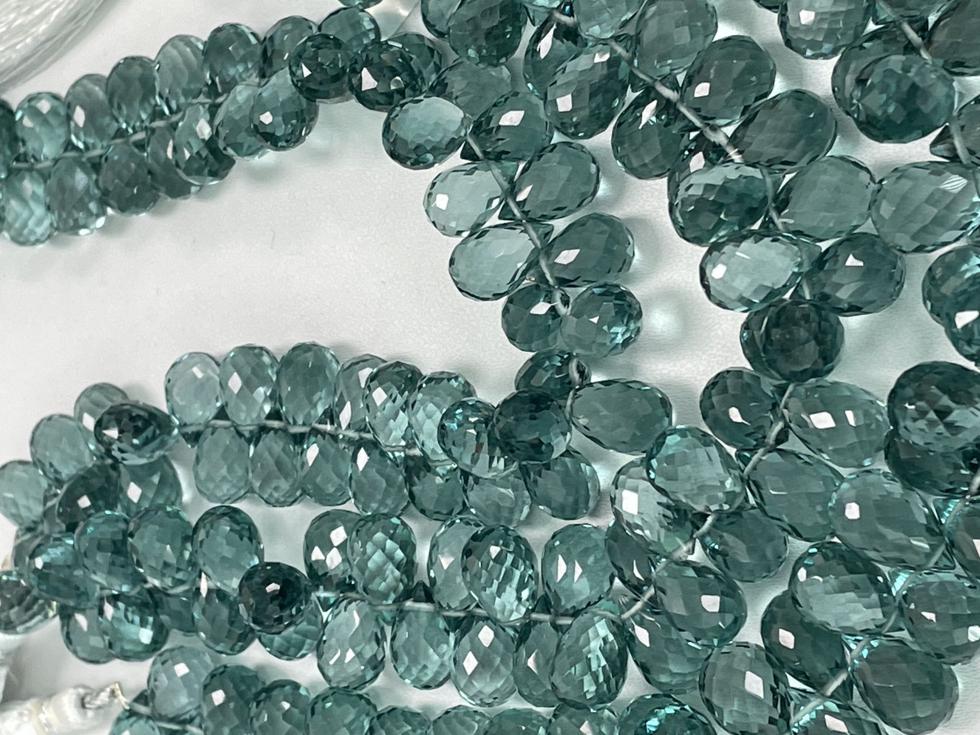 Aquamarine Hydro Quartz Drop Faceted