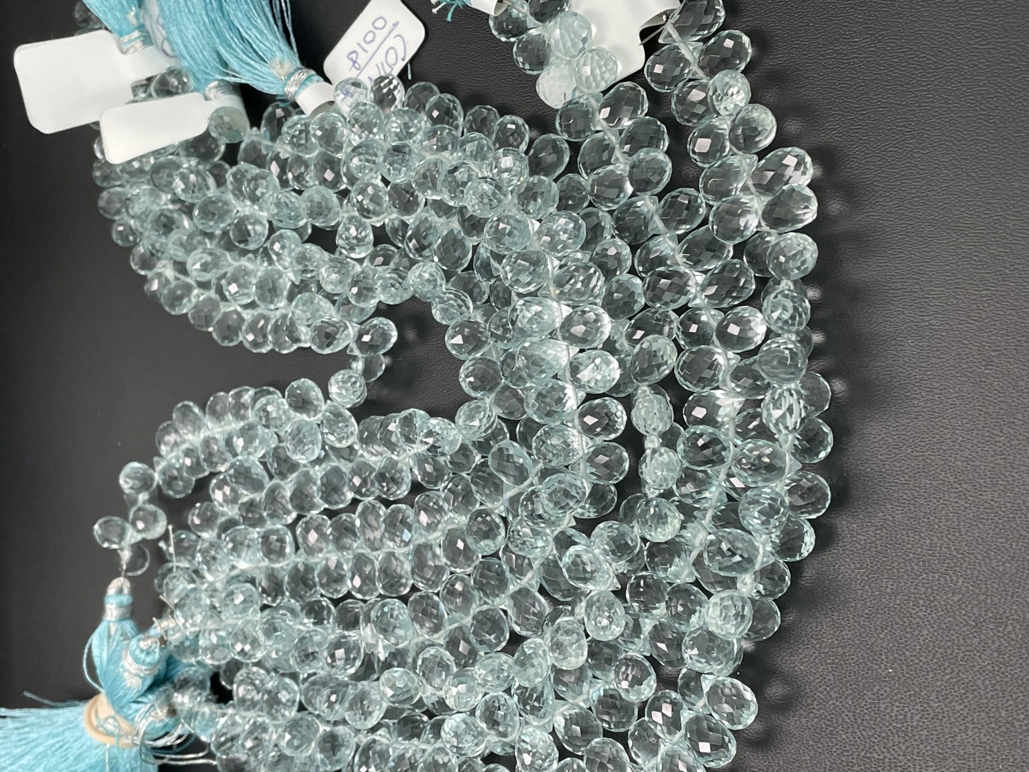 Aquamarine Hydro Quartz Drop Faceted