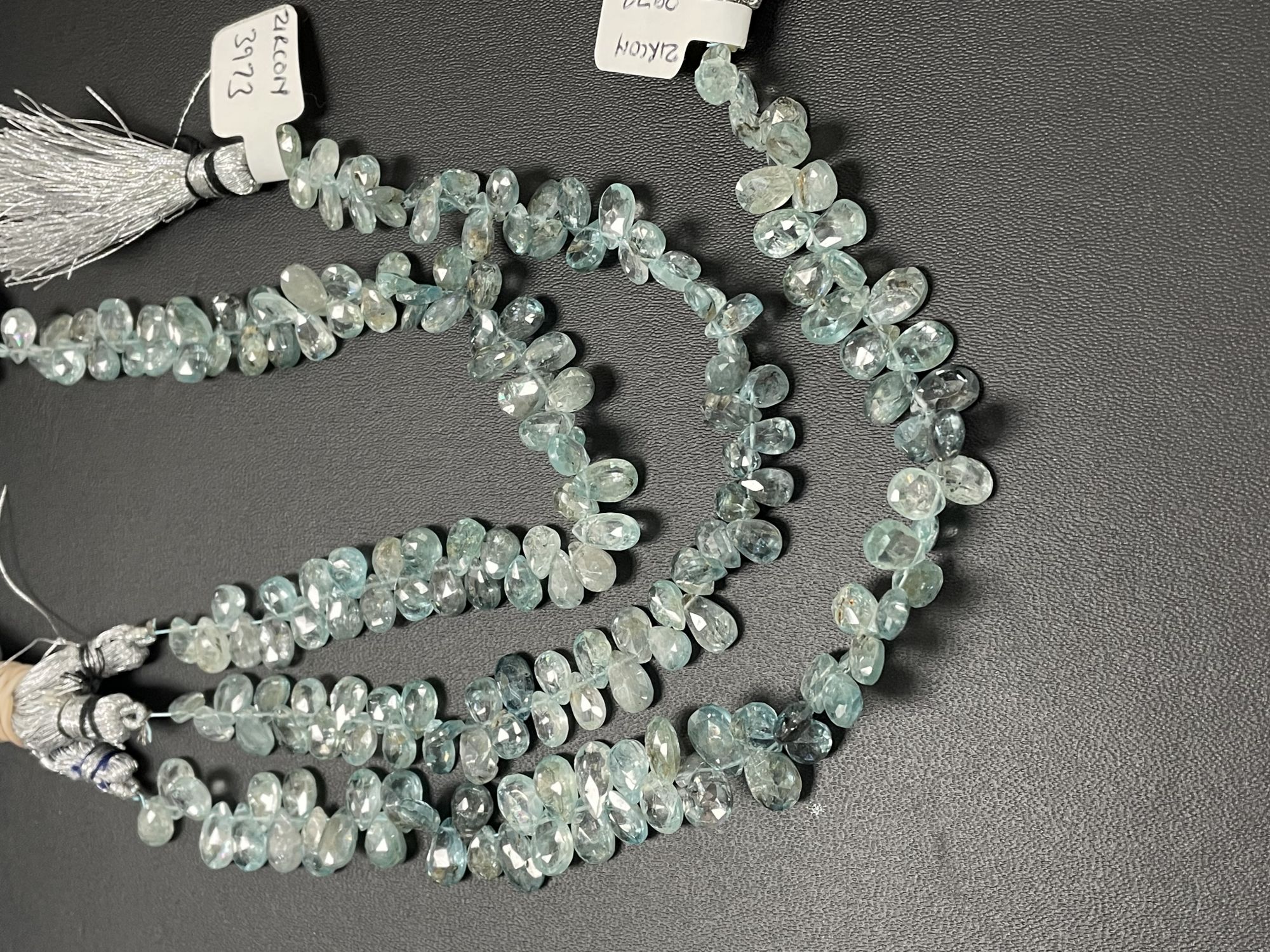 Shaded Blue Zircon Pear Faceted