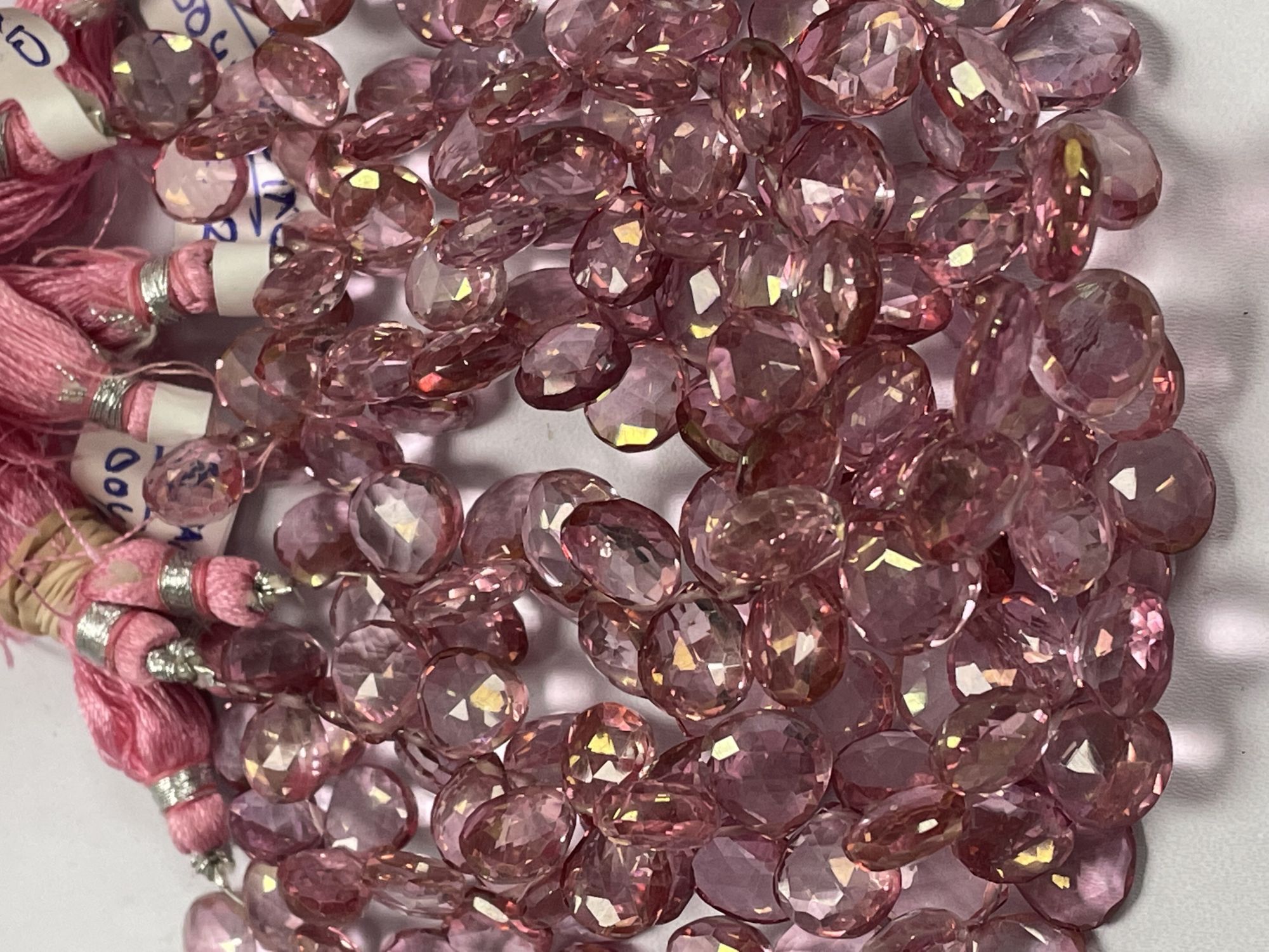 Pink Mystic Quartz Heart Faceted