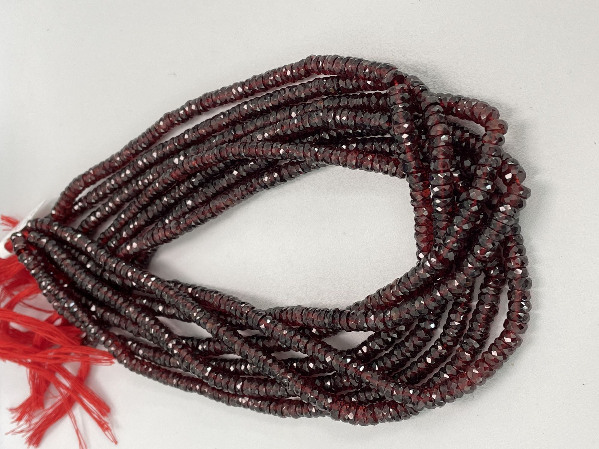 Red Garnet Rondelle Faceted