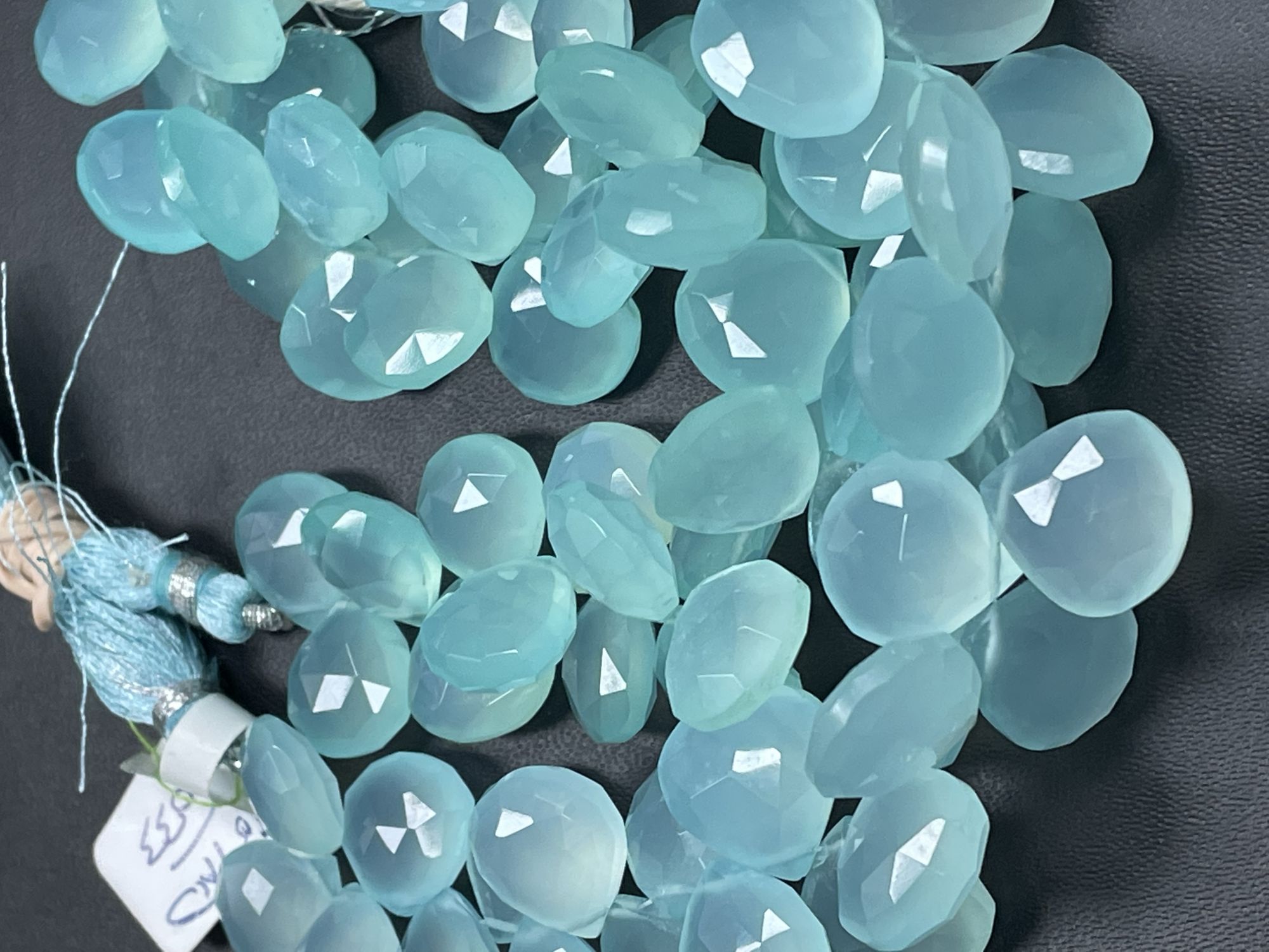 Aqua Chalcedony Heart Faceted