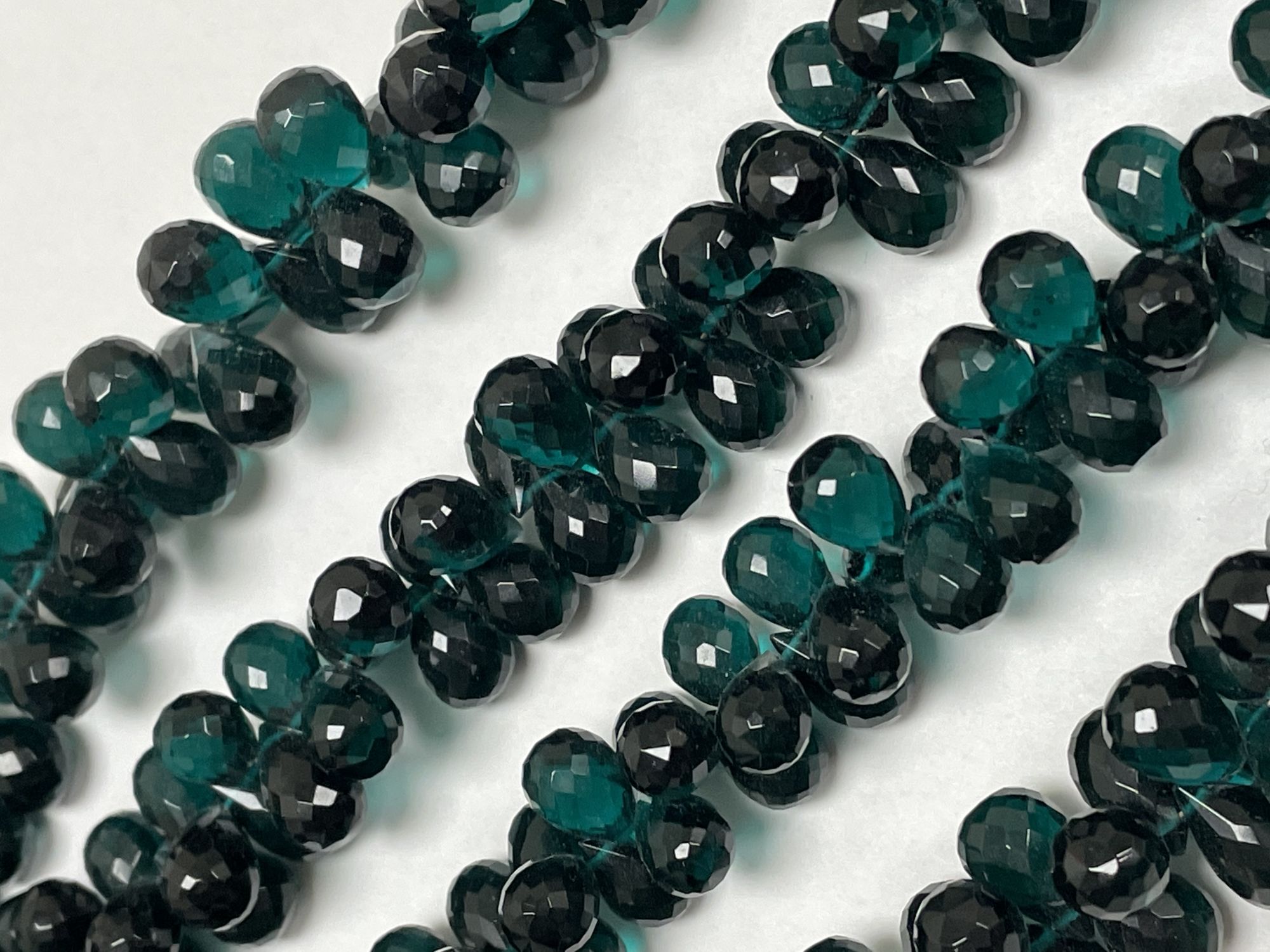 Teal Hydro Quartz Drop Faceted
