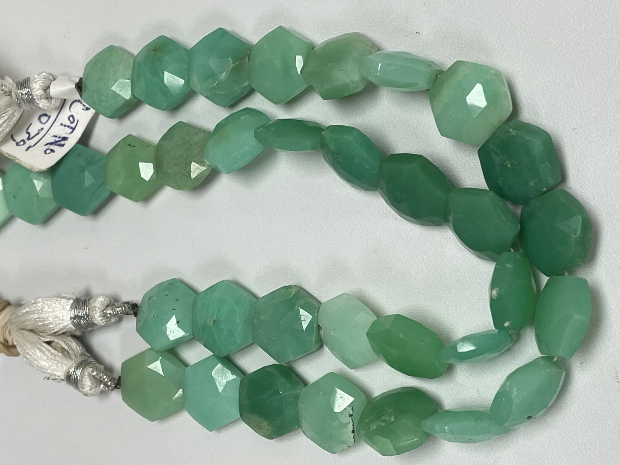 Chrysoprase Top Drilled Hexagon Faceted