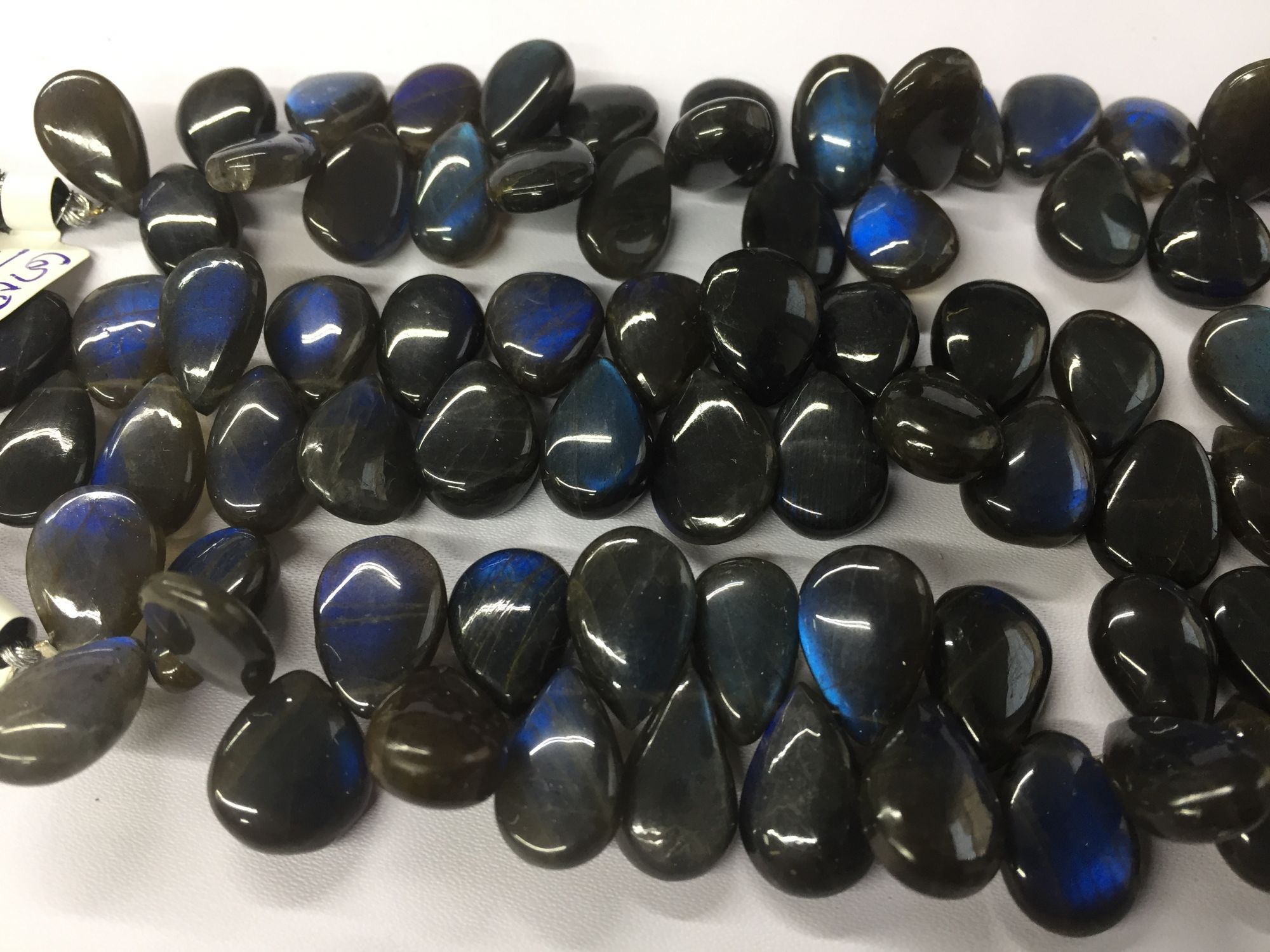 Natural Black Labradorite Pears Smooth