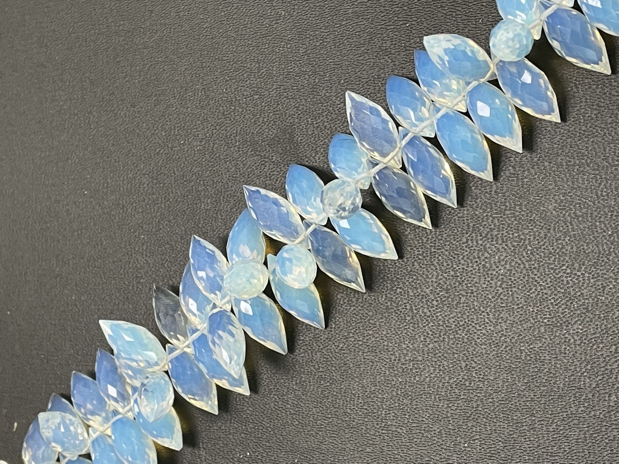 Opalite Hydro Quartz Puff Marquise Faceted