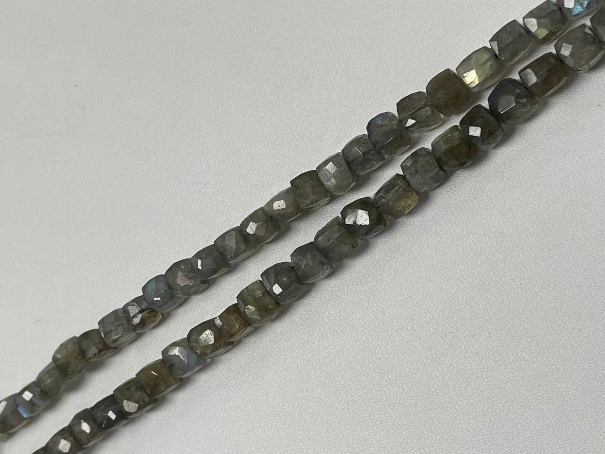 Labradorite Cubes Faceted