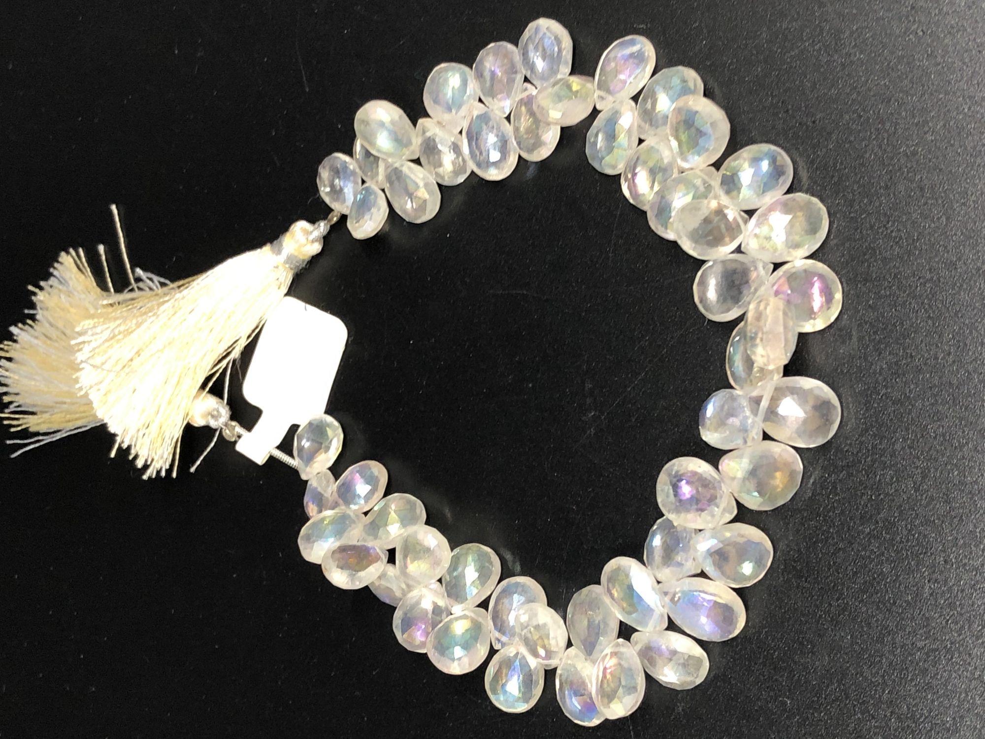 White mystic quartz pear