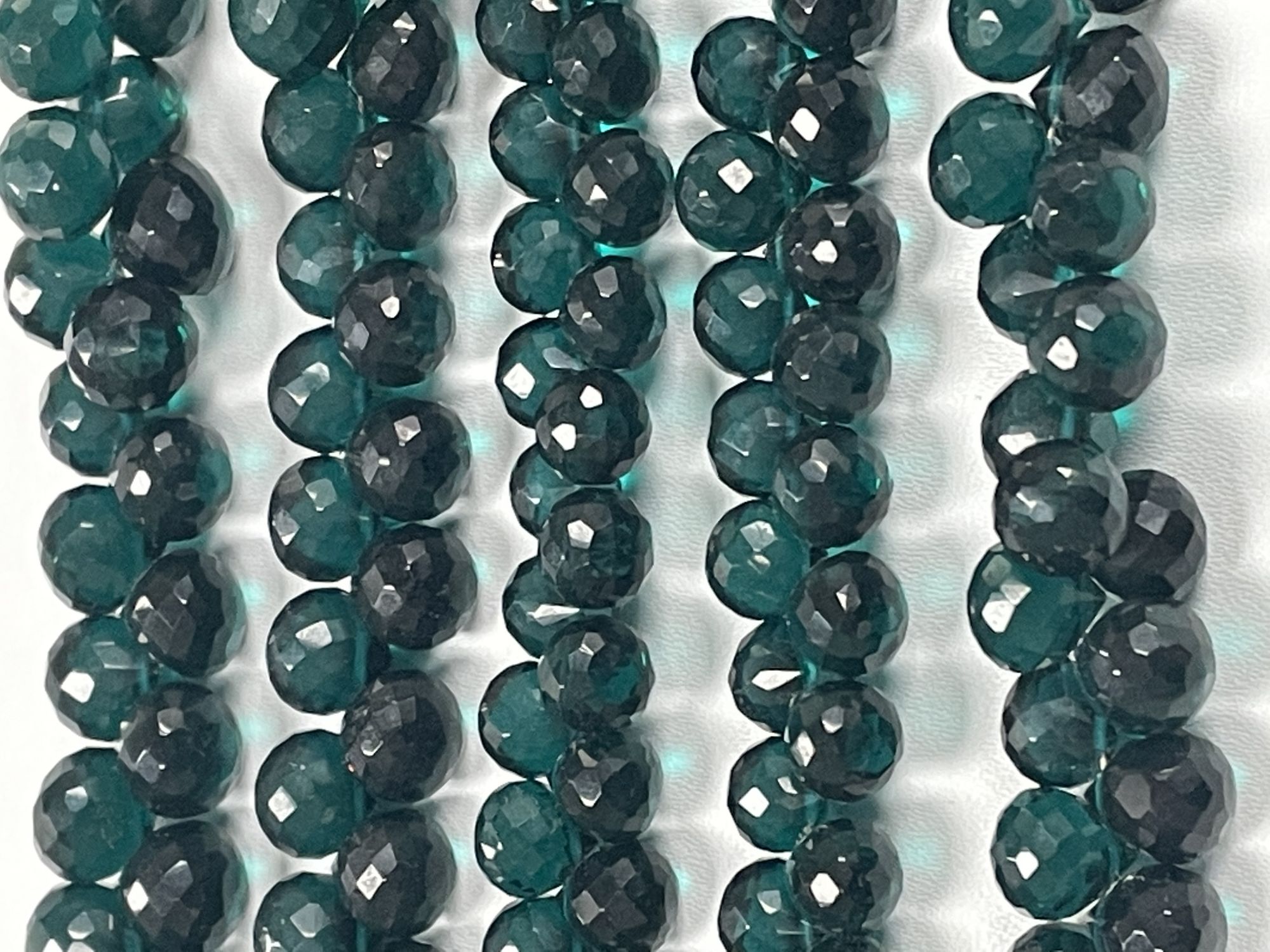 Teal Hydro Quartz Onion Faceted