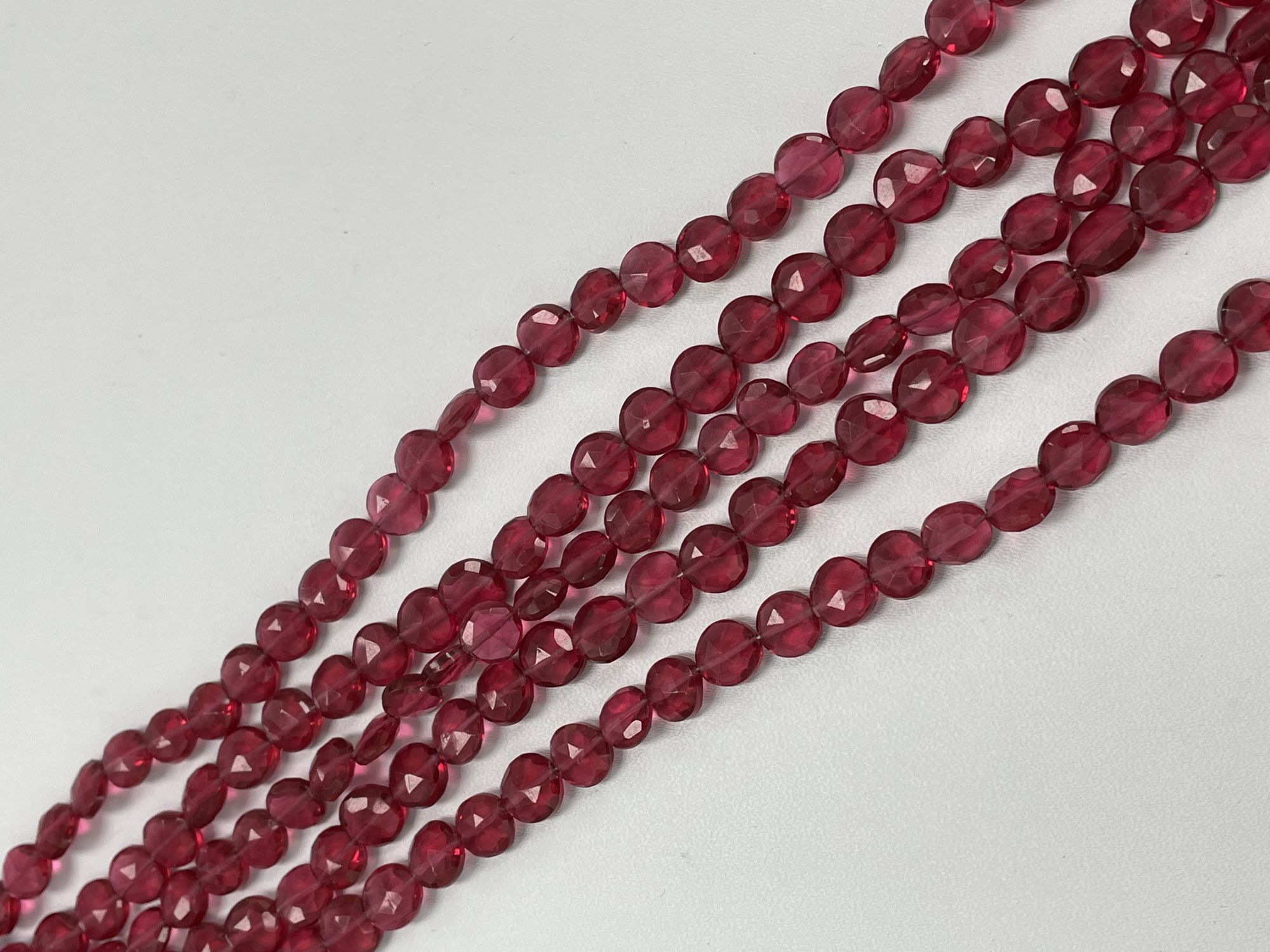 Pink Hydro Quartz Coin Faceted