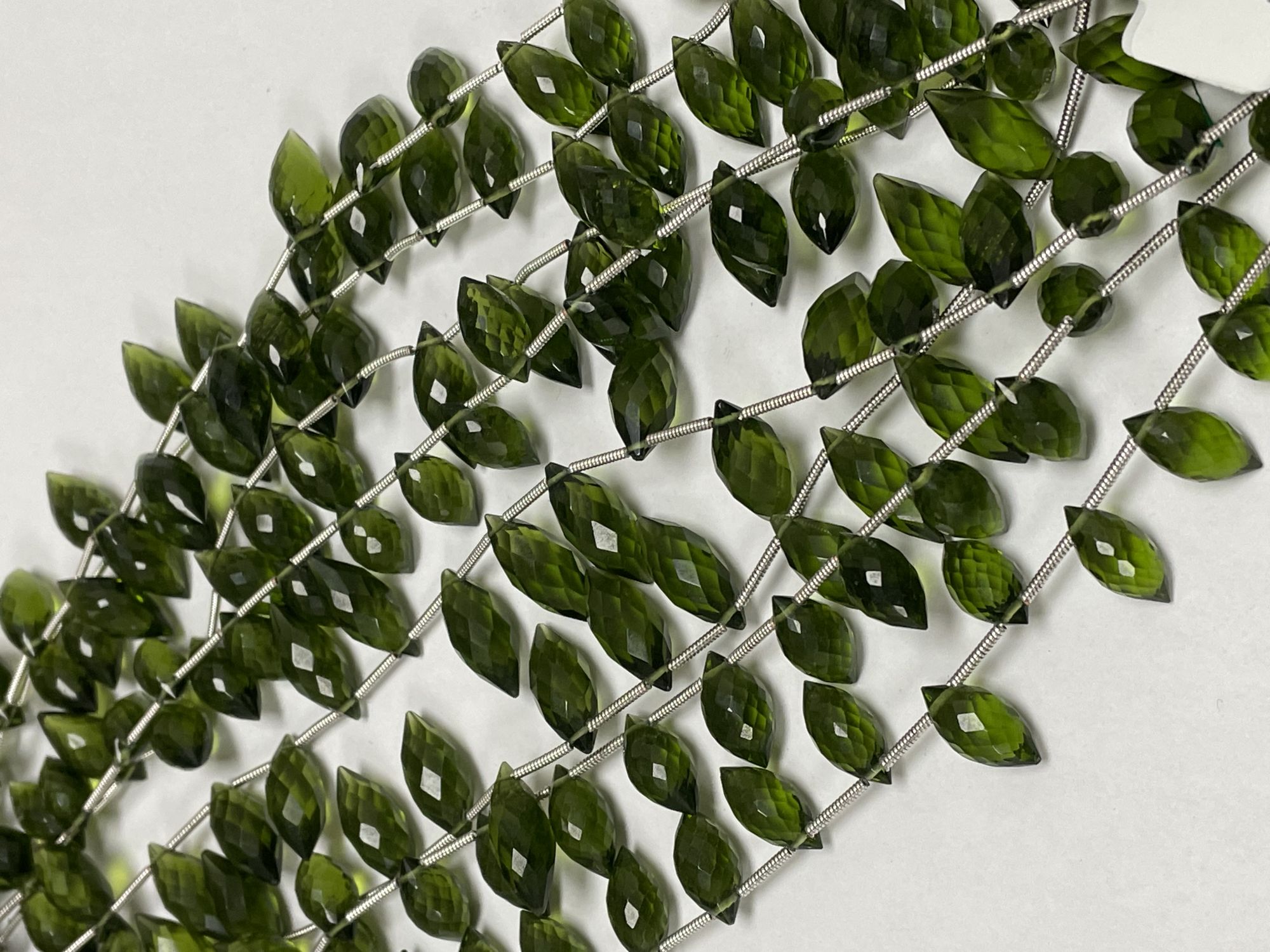 Olive Green Hydro Quartz Puff Marquise Faceted