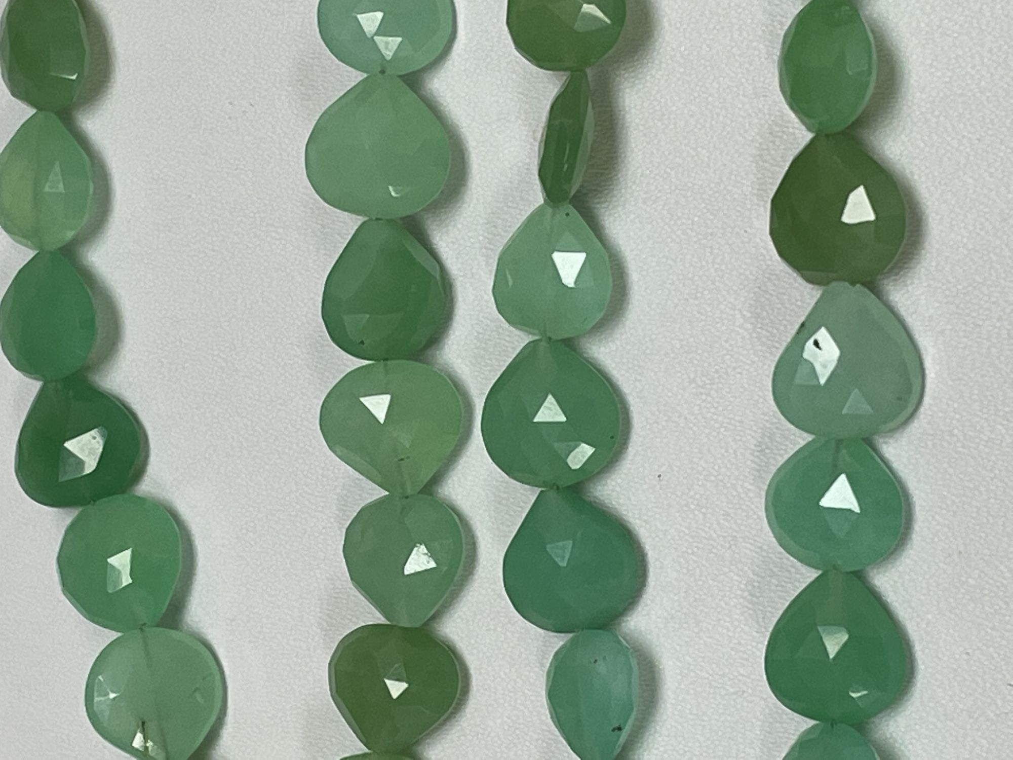 Chrysoprase Top Drilled Heart Faceted