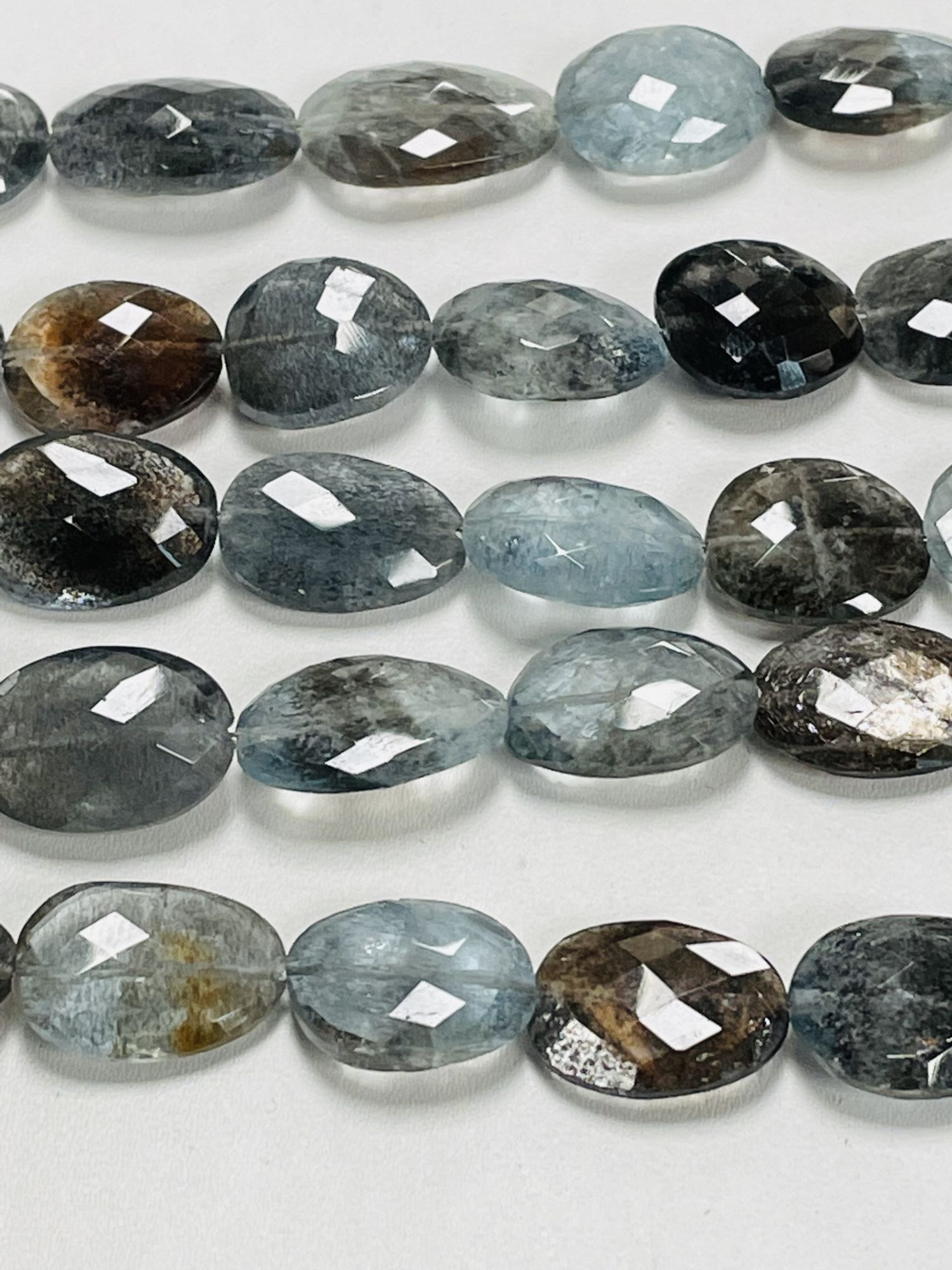 Copper Aquamarine Flat Nugget Faceted