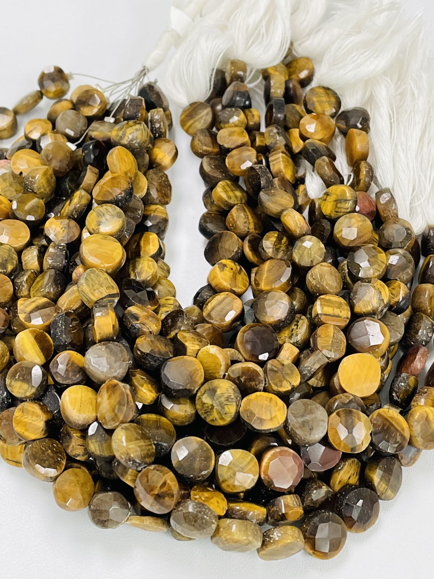 Golden Cats Eye Coin Faceted