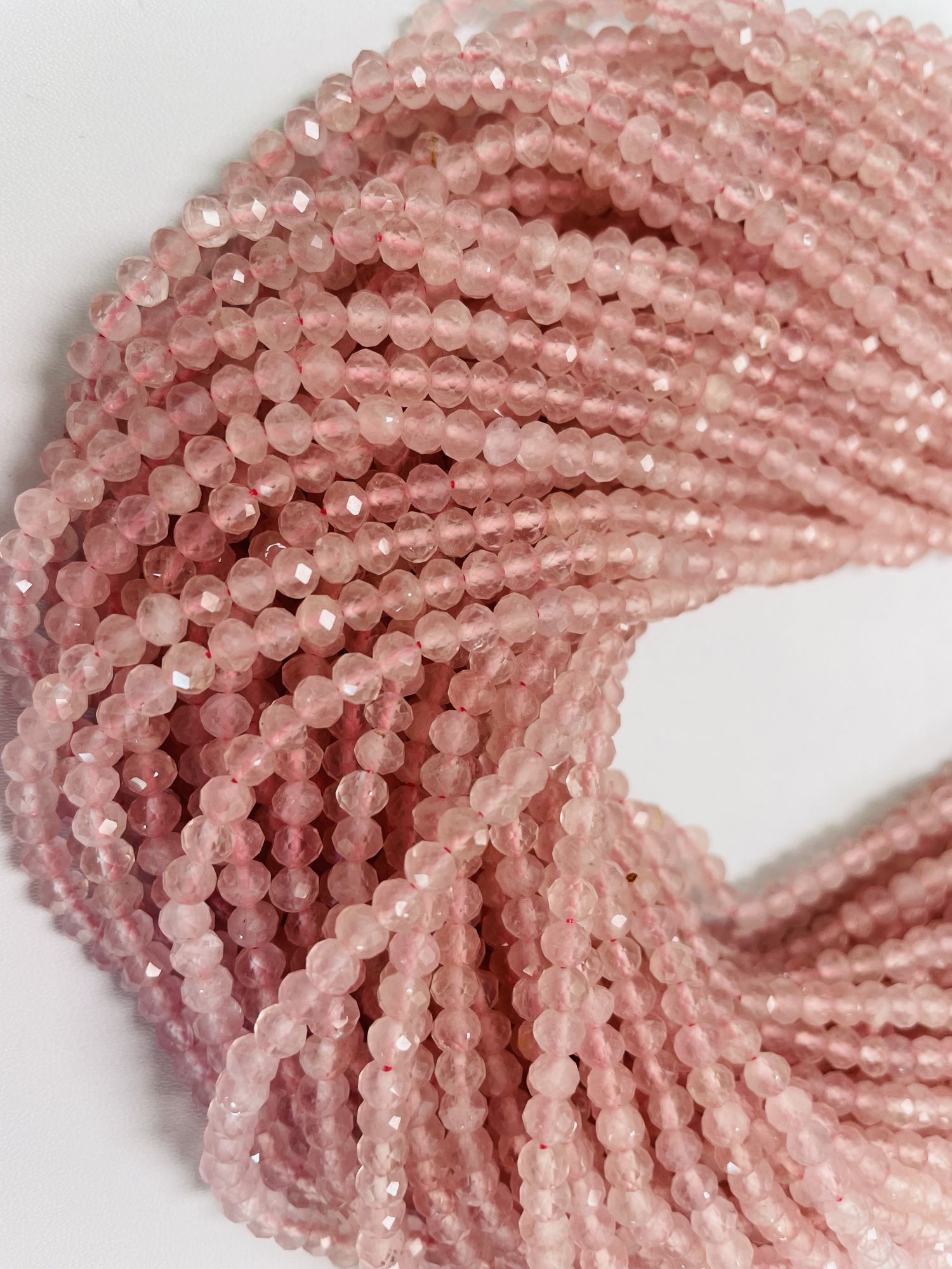 Rose Quartz Rondelle Faceted