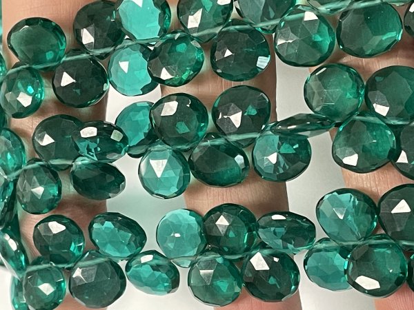 Teal Hydro Quartz Heart Faceted