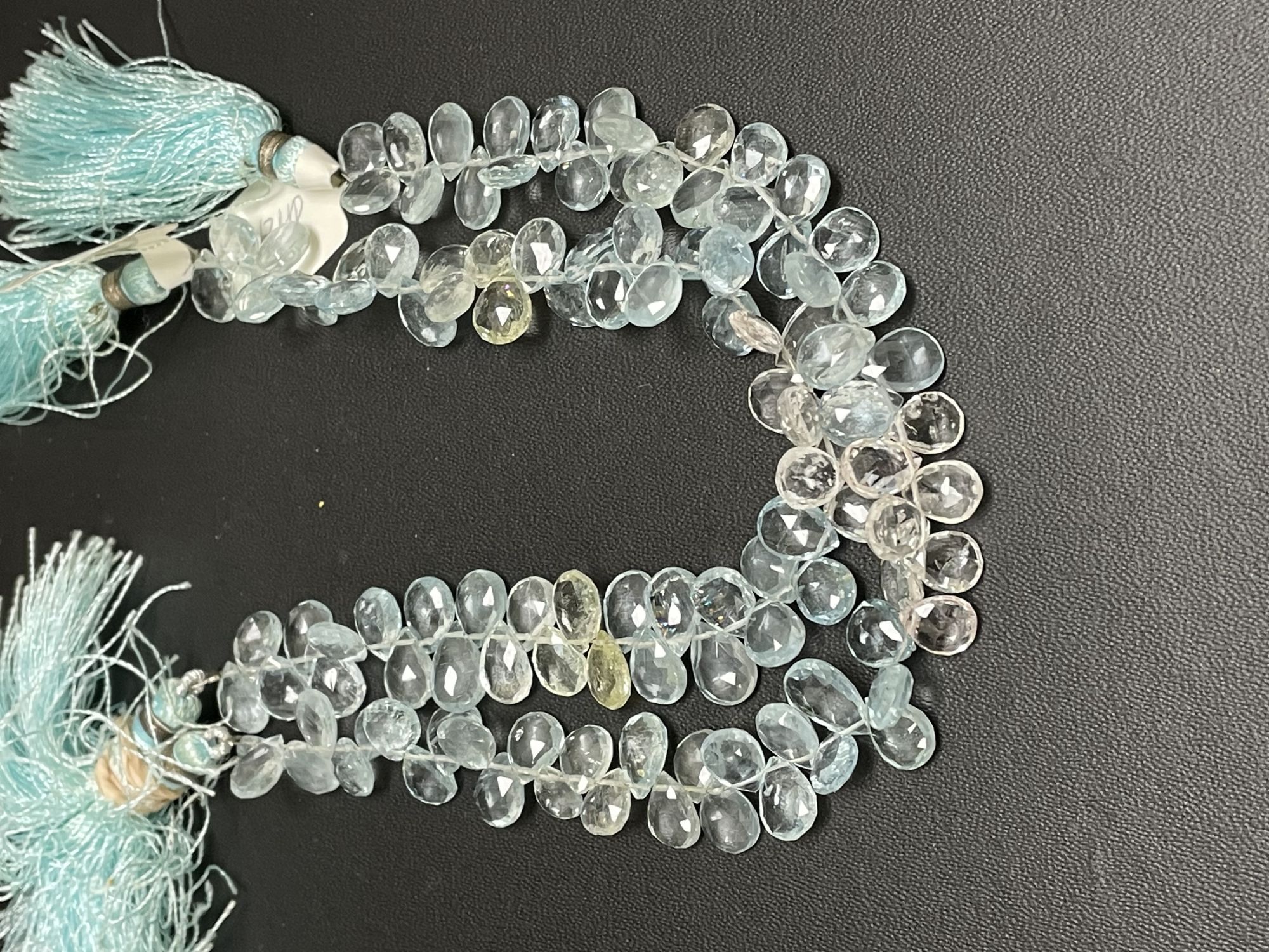 Multi Aquamarine Pear Faceted